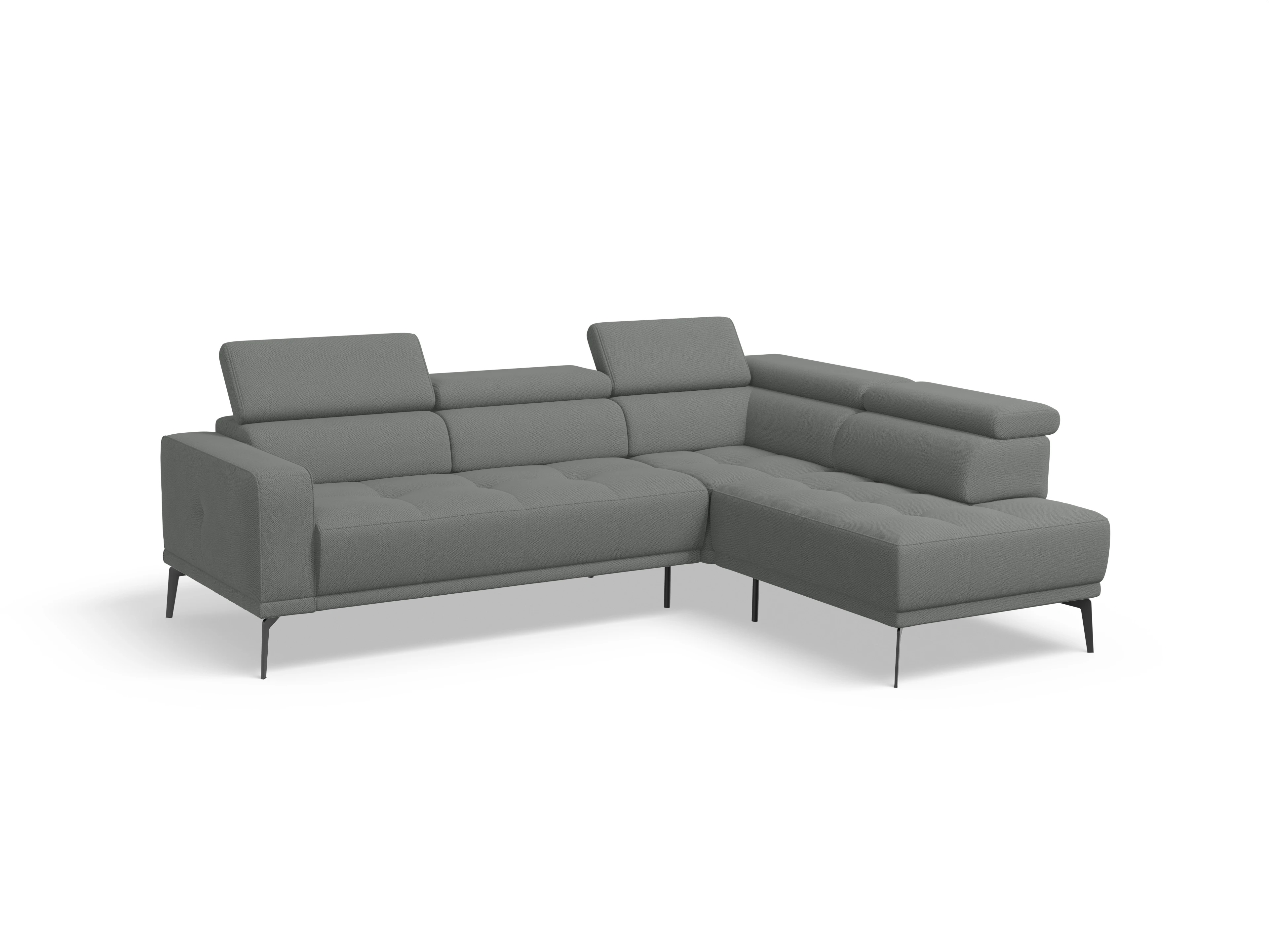 Ansicht des Produktes Marco Ecksofa rechts Abschluss offen in Stoff Grau