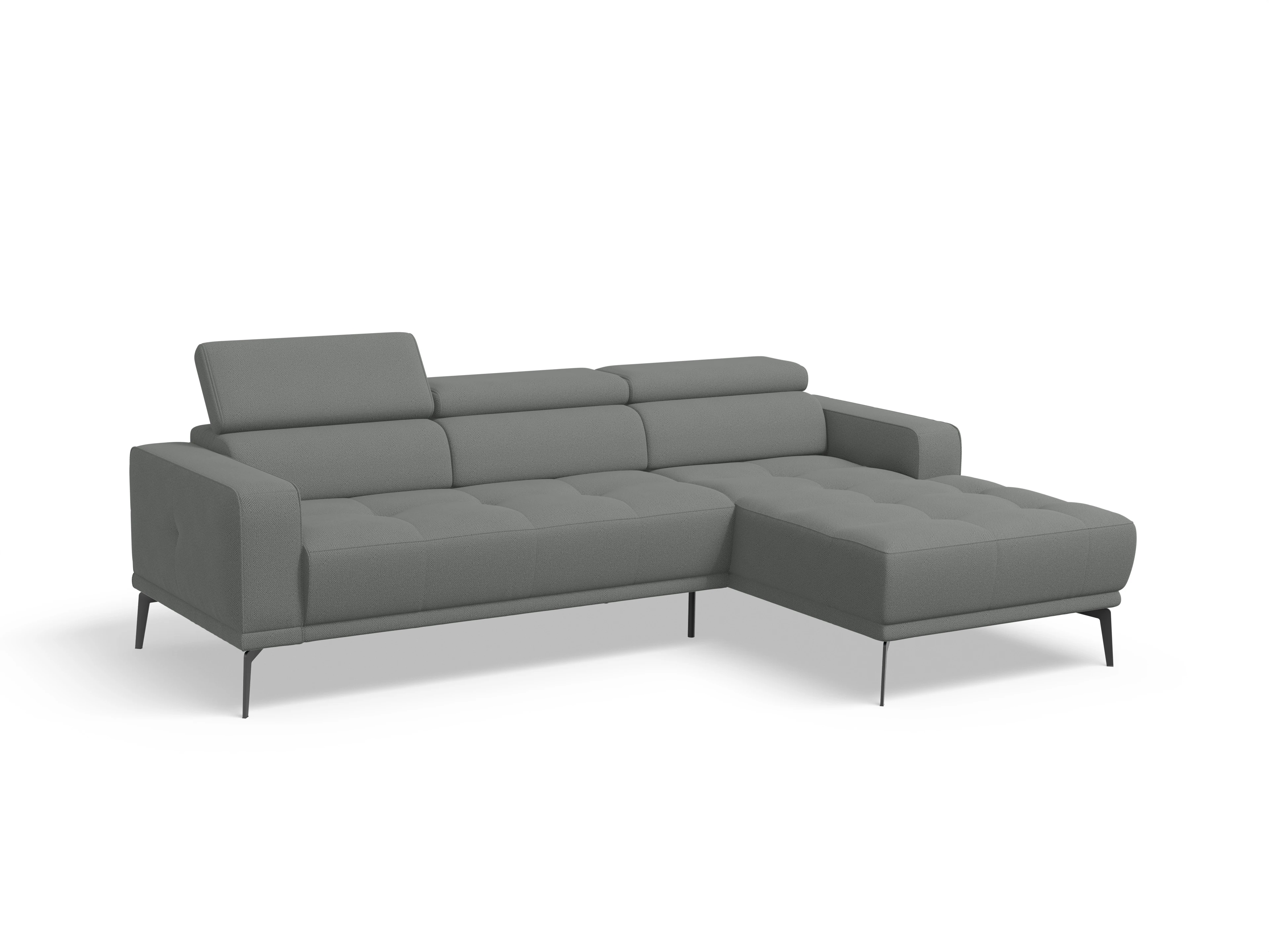 Ansicht des Produktes Marco Ecksofa rechts Abschluss offen in Stoff Grau