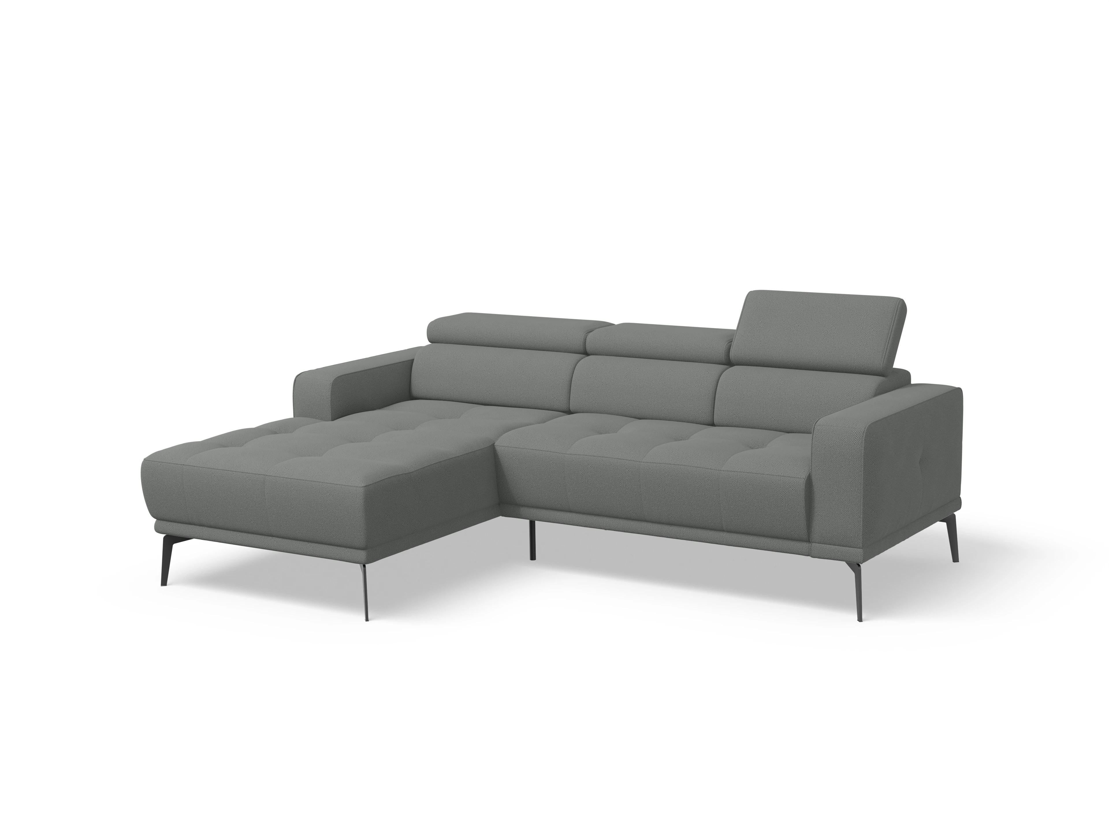 Marco LO Small L Ansicht des Produktes Marco Wohnlandschaft Armlehne rechts Abschluss offen links in Stoff Grau