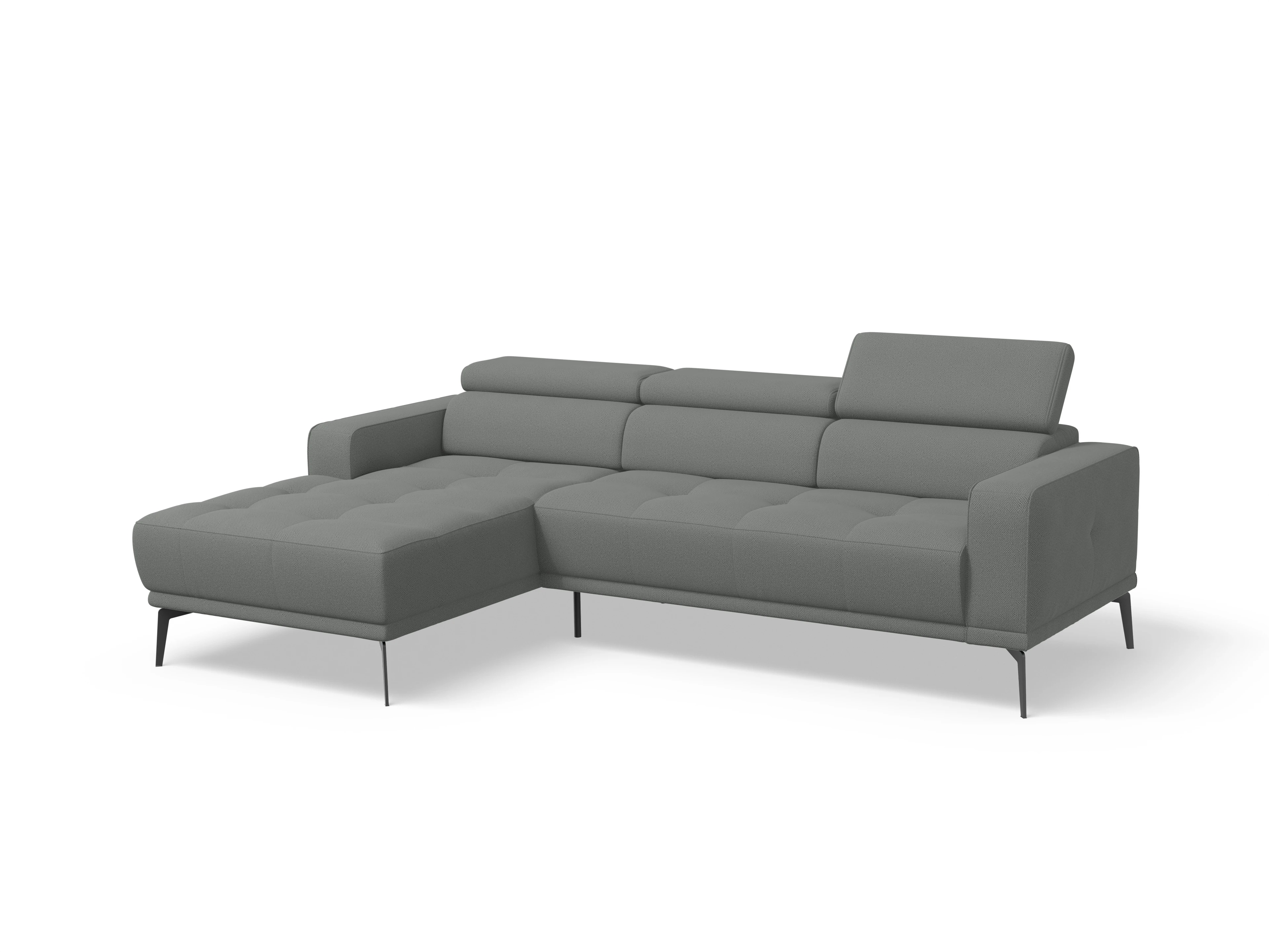 Ansicht des Produktes Marco Ecksofa links Abschluss offen in Stoff Grau
