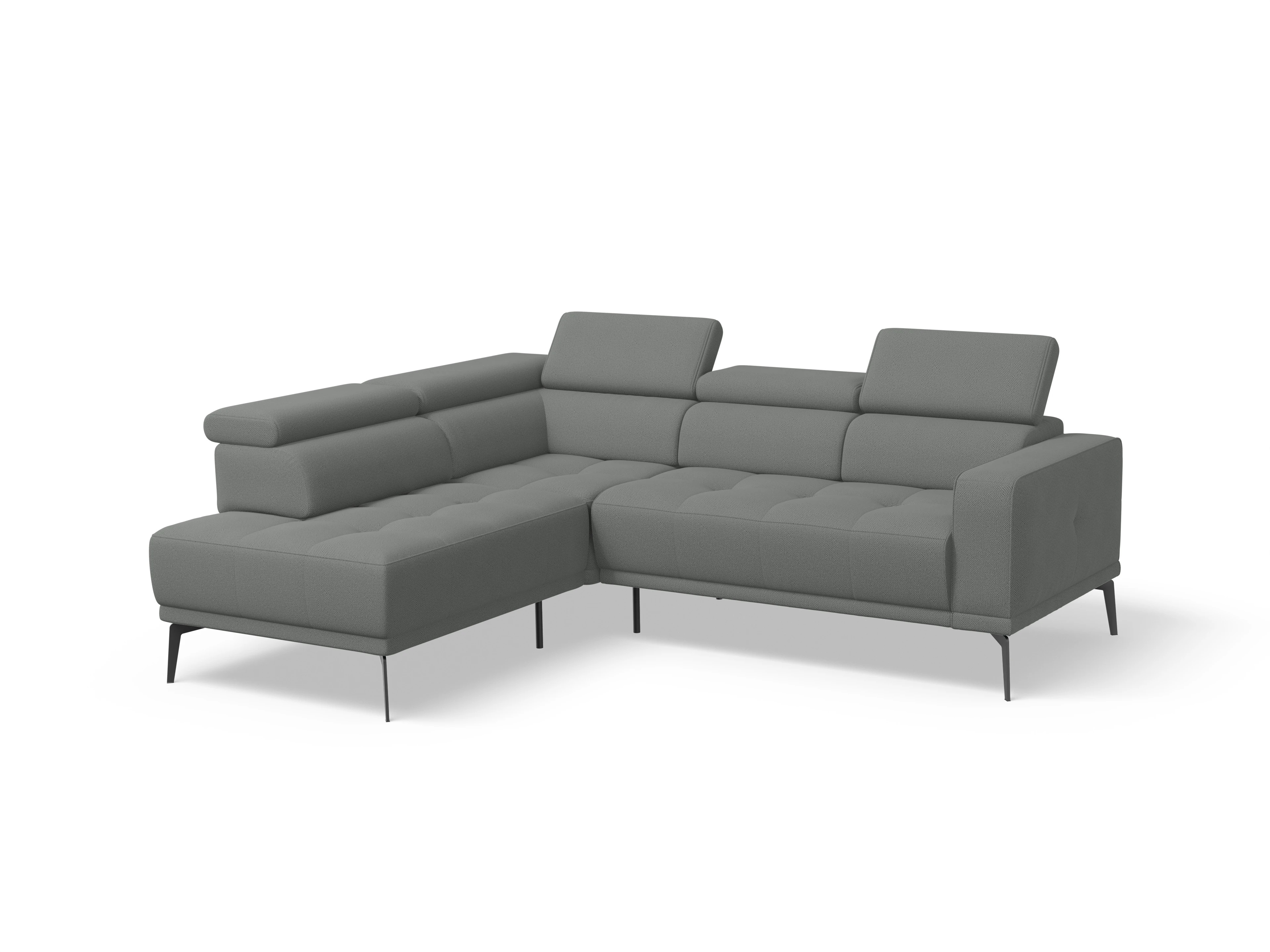 Ansicht des Produktes Marco Ecksofa links Abschluss offen in Stoff Grau