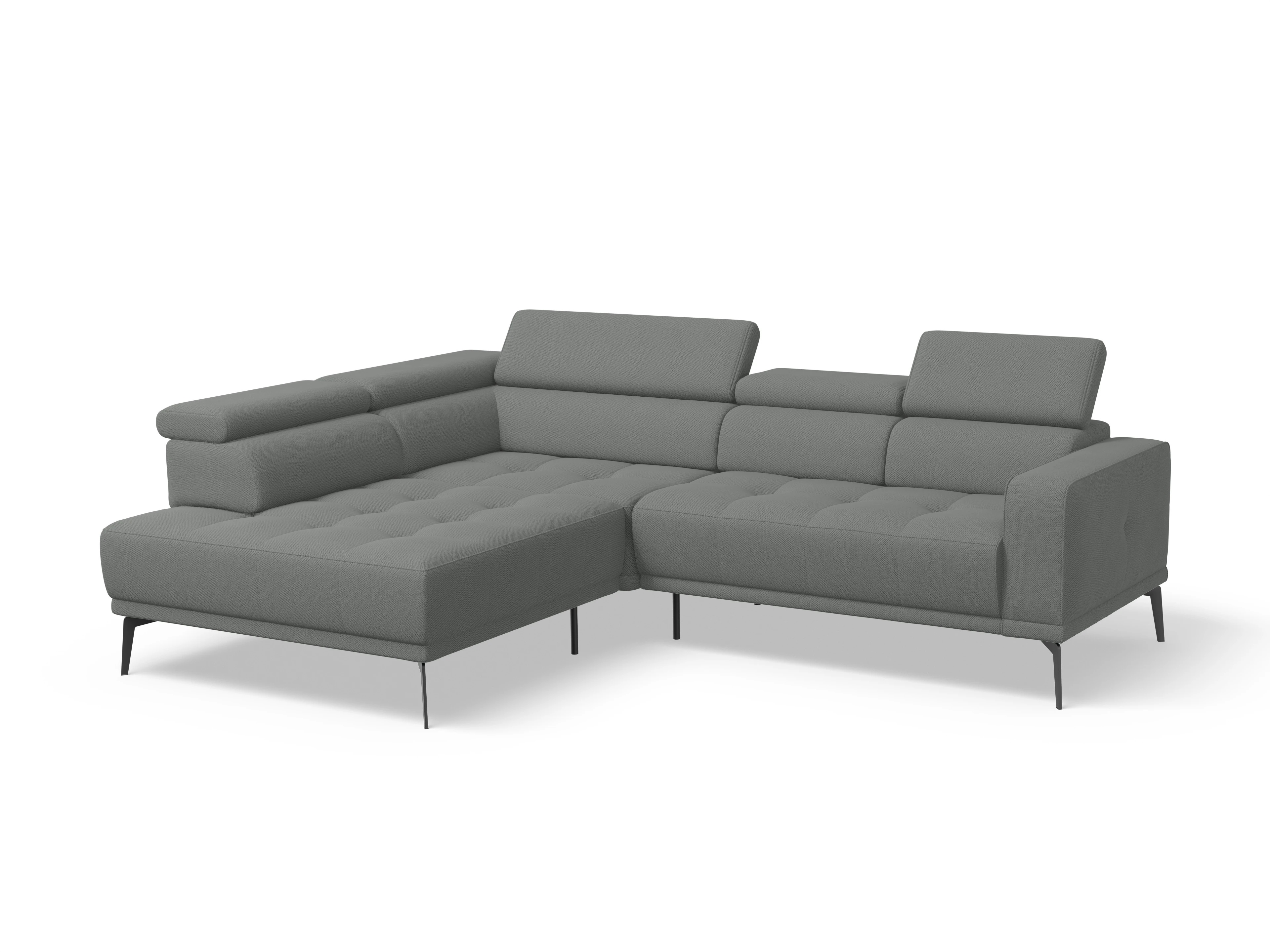 Marco Aho gr Small L Ansicht des Produktes Marco Ecksofa links Abschluss offen in Stoff Grau