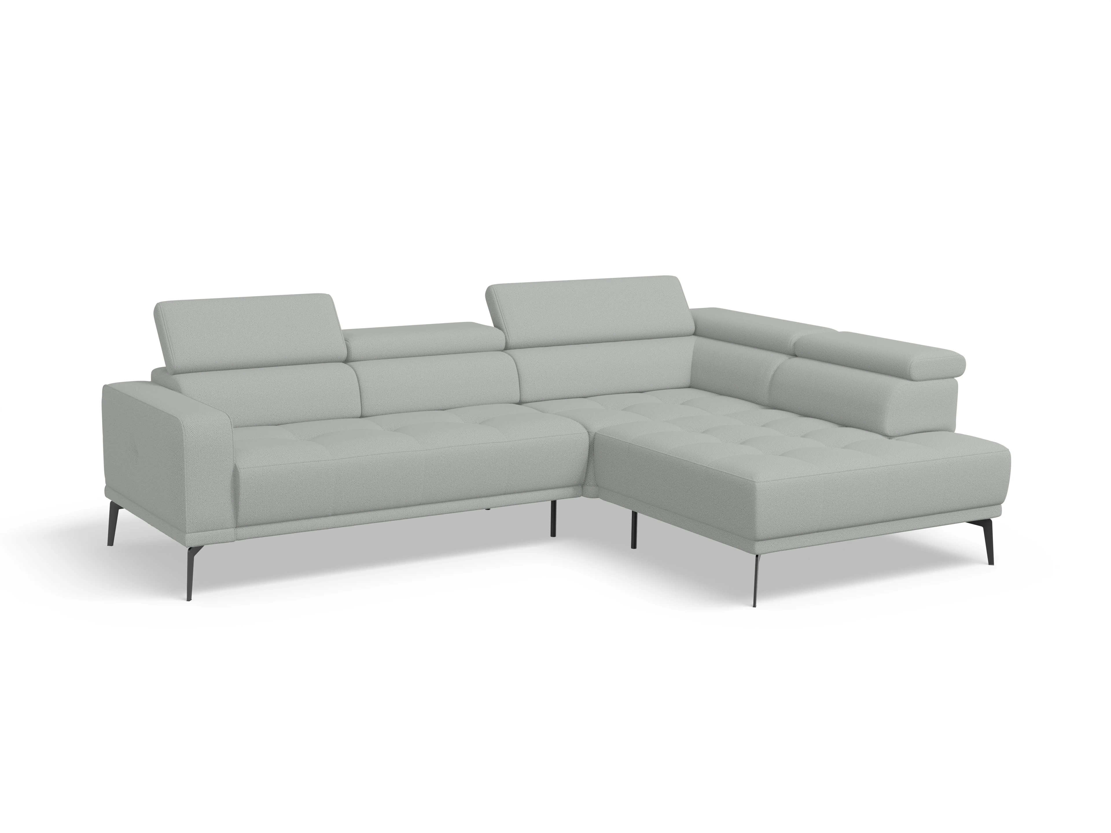 Marco Aho gr Medium R Ansicht des Produktes Marco Ecksofa rechts Abschluss offen in Stoff Grau