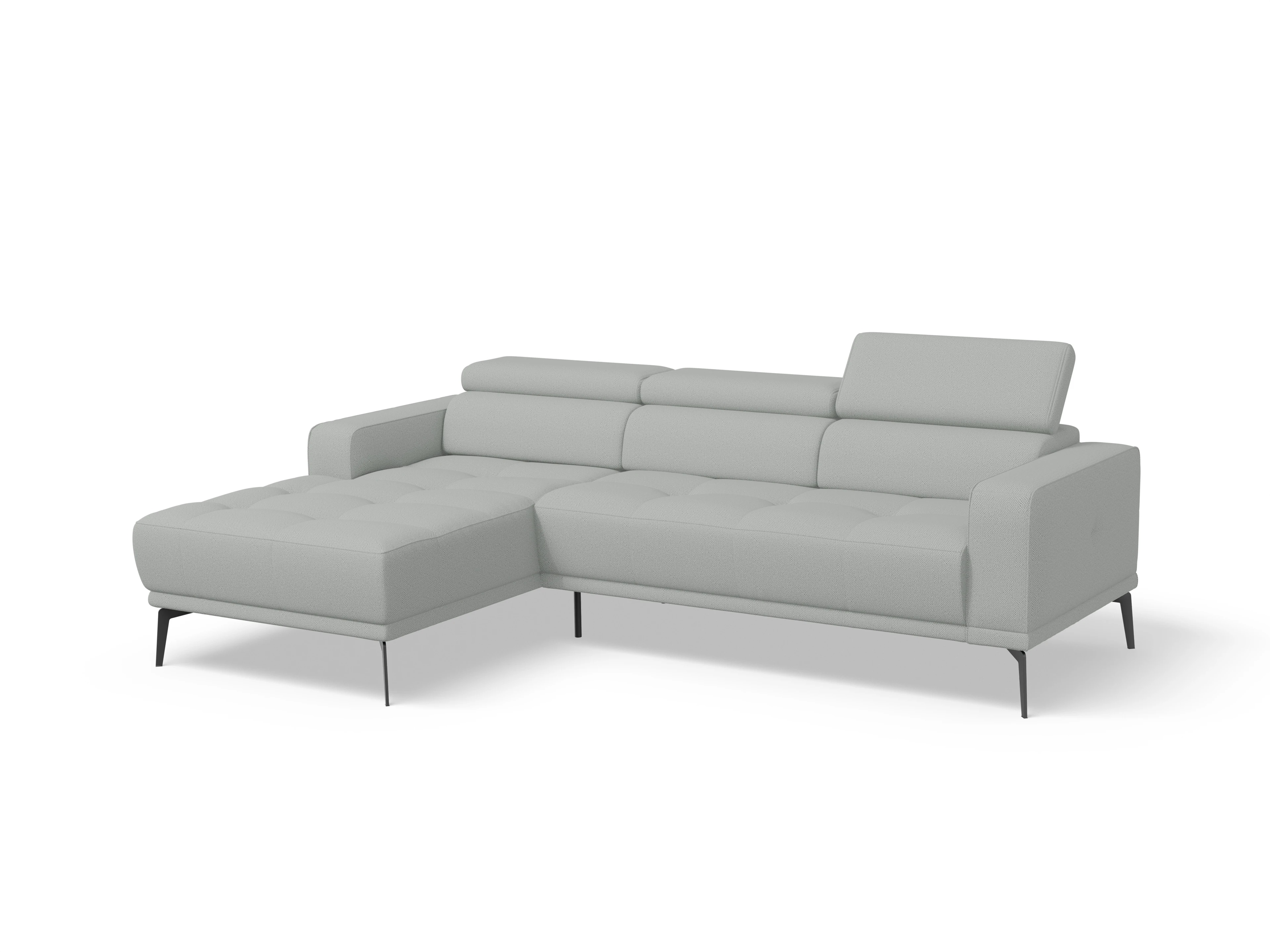 Ansicht des Produktes Marco Ecksofa links Abschluss offen in Stoff Grau