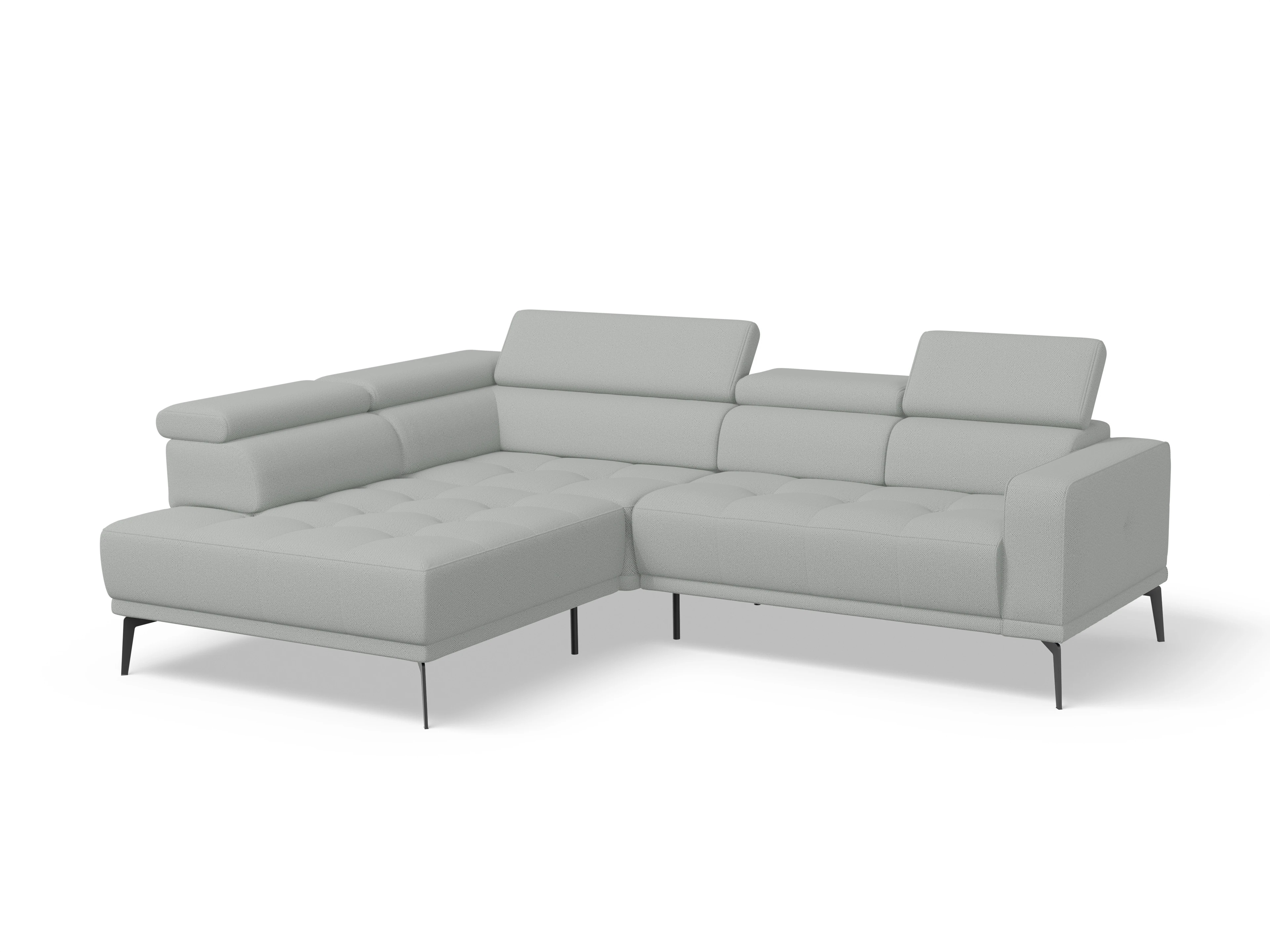Marco Aho gr Small L Ansicht des Produktes Marco Ecksofa links Abschluss offen in Stoff Grau