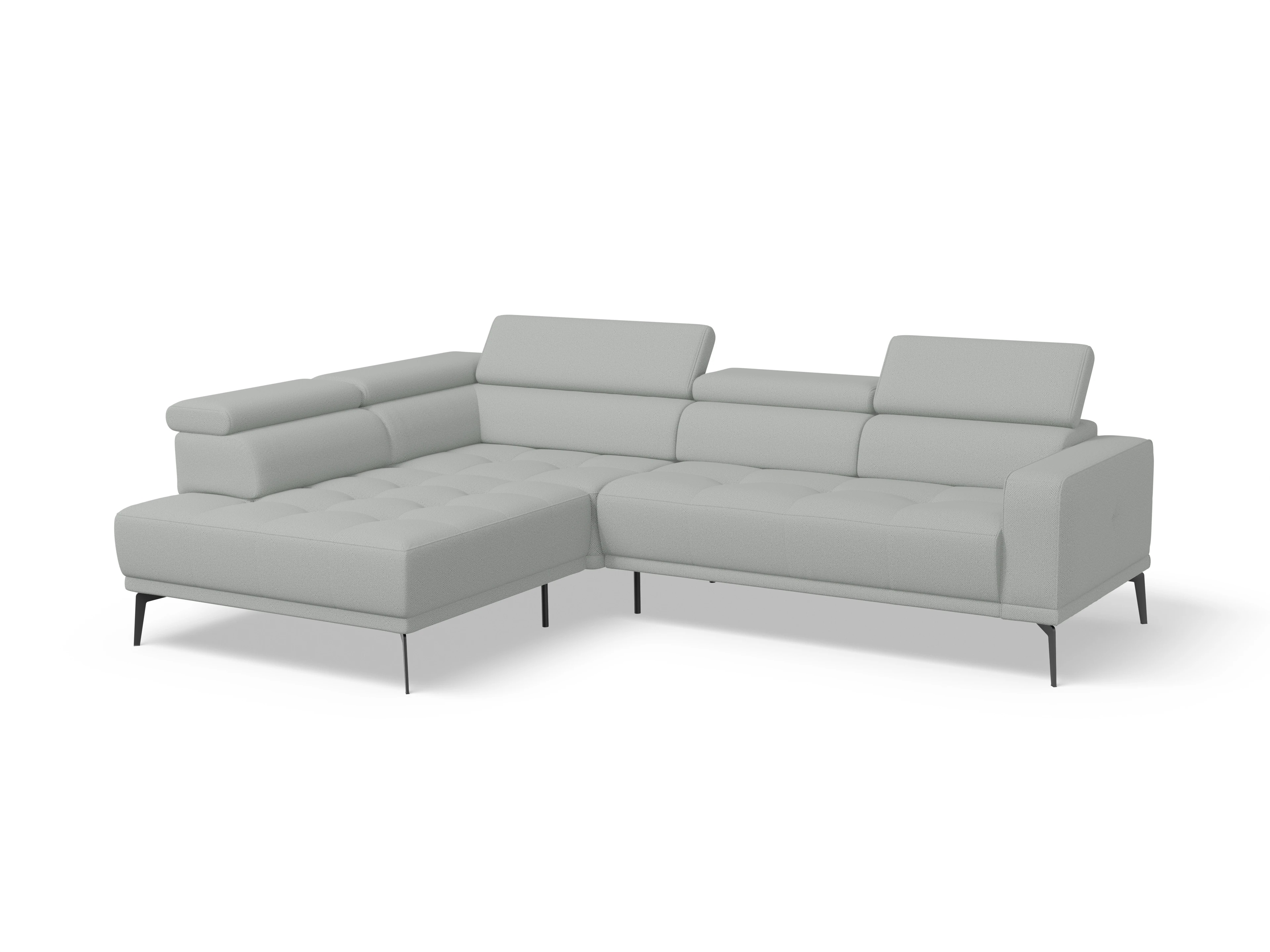 Ansicht des Produktes Marco Ecksofa links Abschluss offen in Stoff Grau
