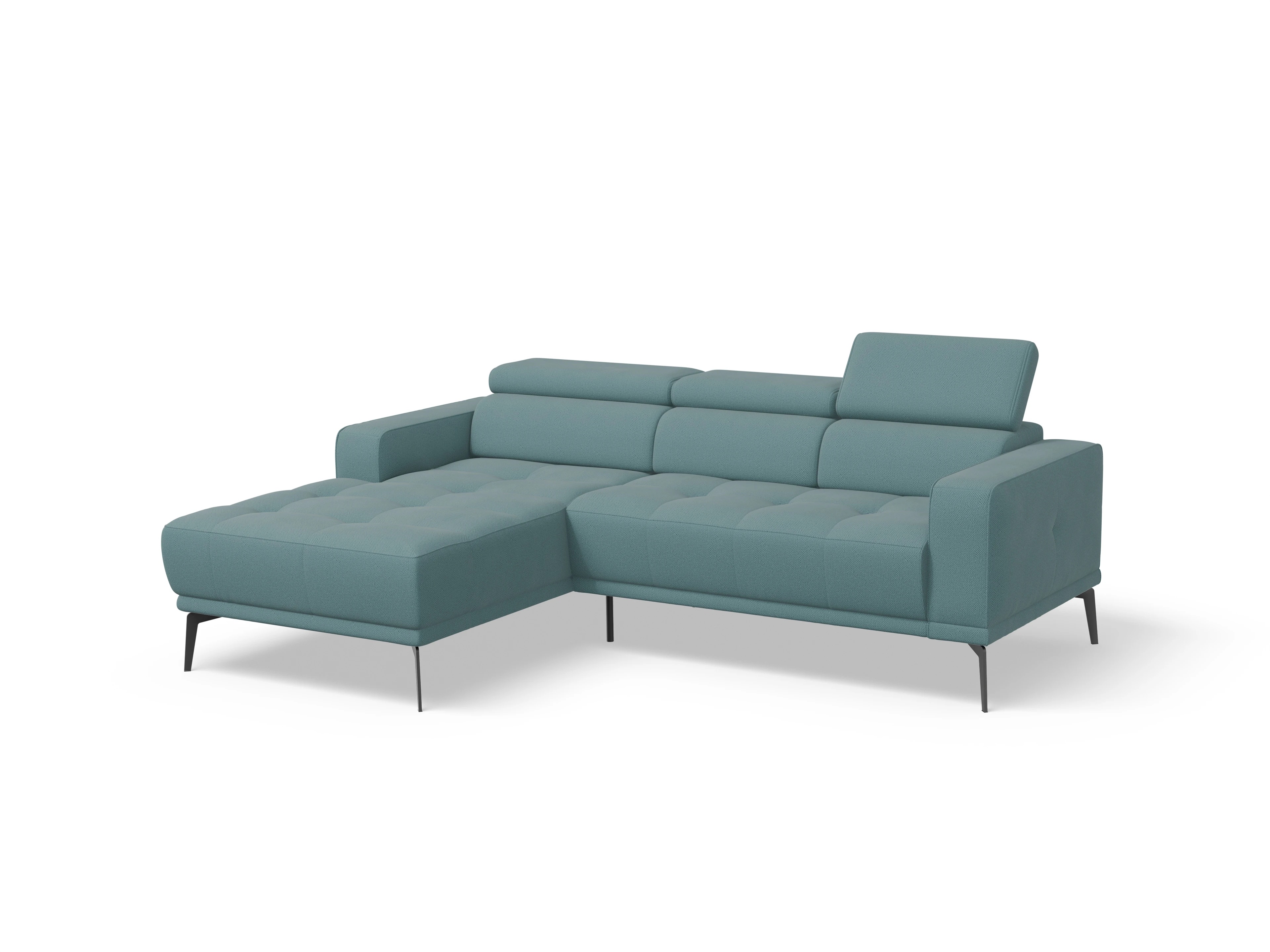 Marco LO Small L Ansicht des Produktes Marco Wohnlandschaft Armlehne rechts Abschluss offen links in Stoff Blau