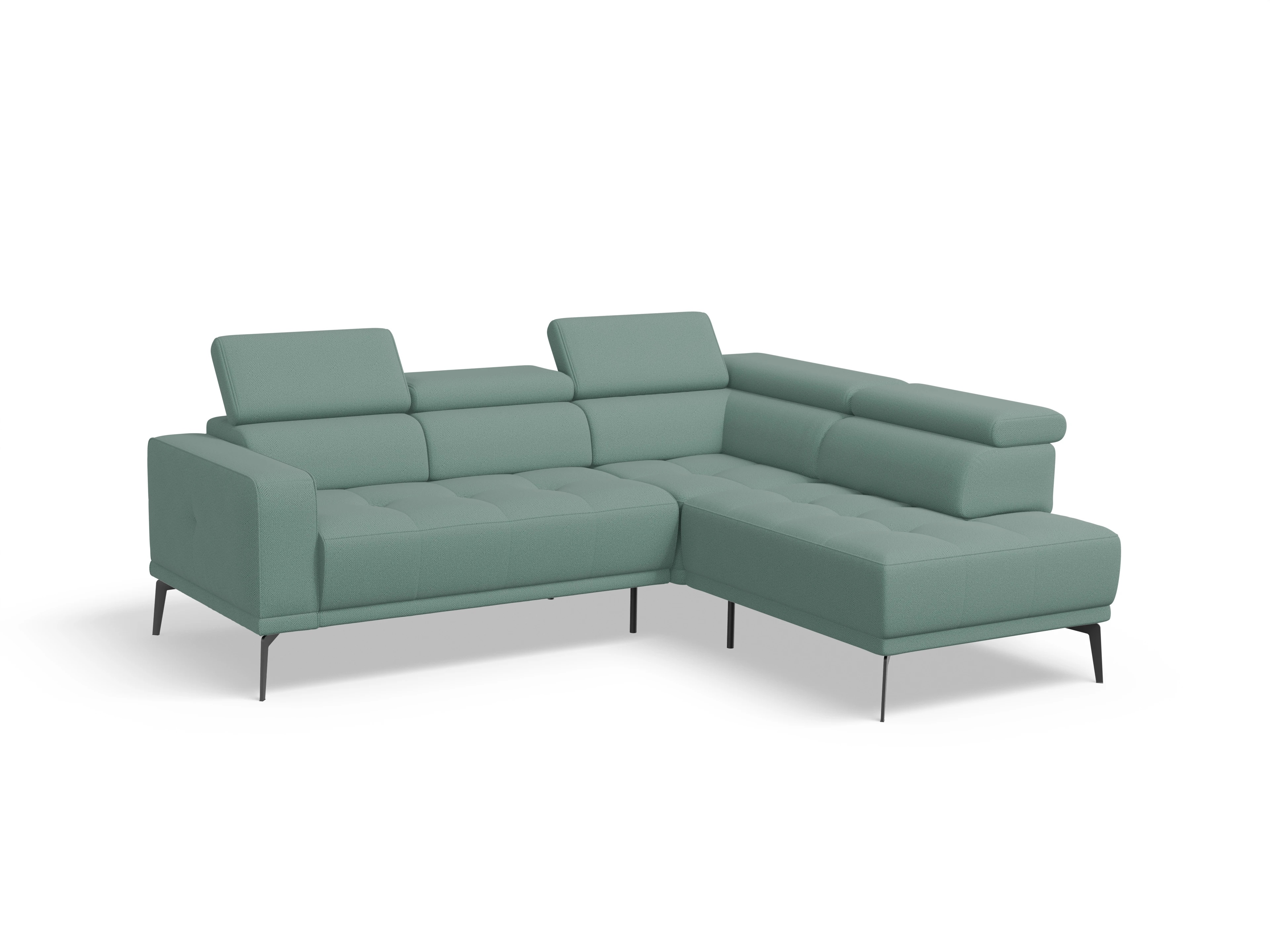 Ansicht des Produktes Marco Ecksofa rechts Abschluss offen in Stoff Blau