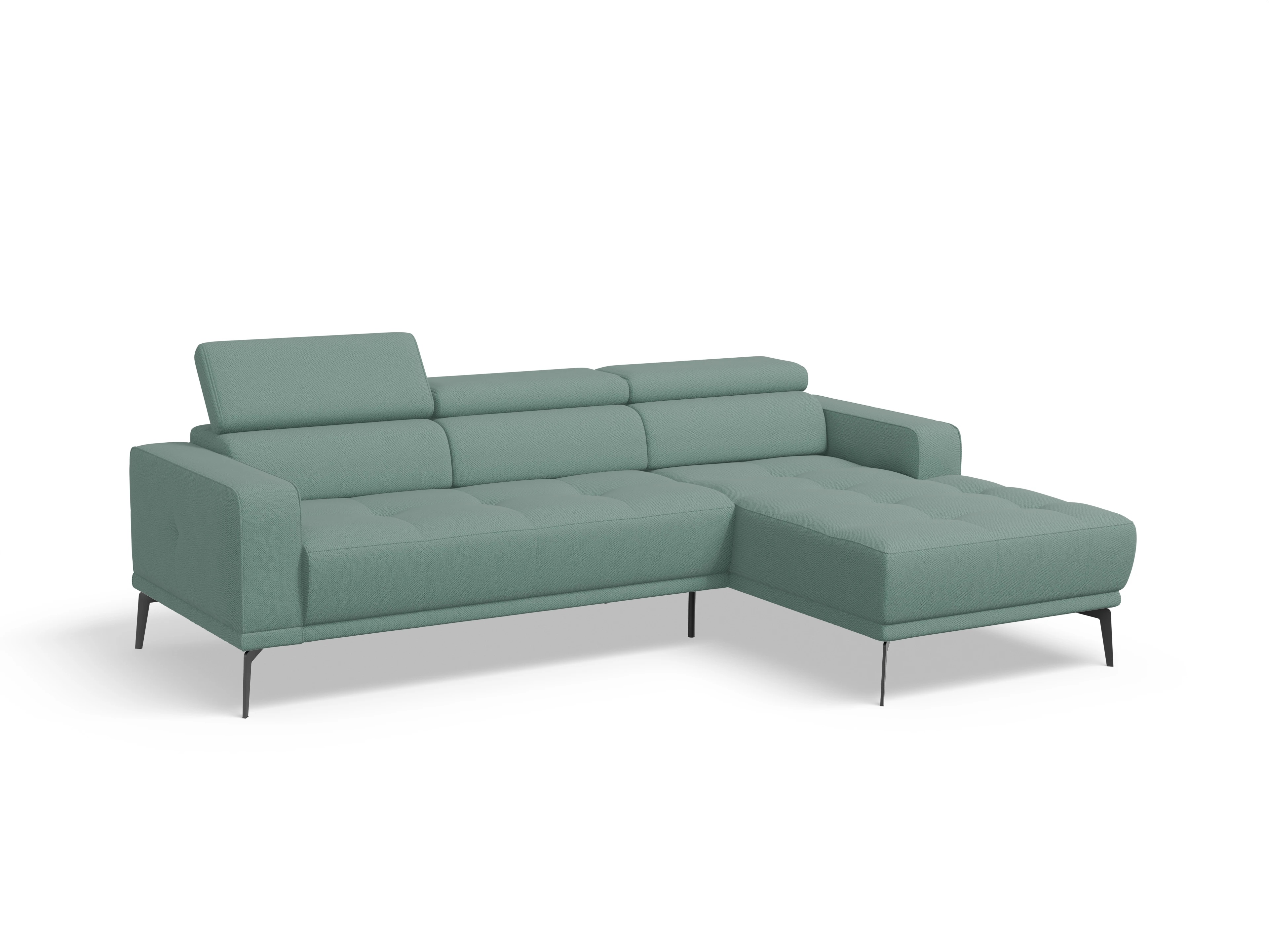 Ansicht des Produktes Marco Ecksofa rechts Abschluss offen in Stoff Blau
