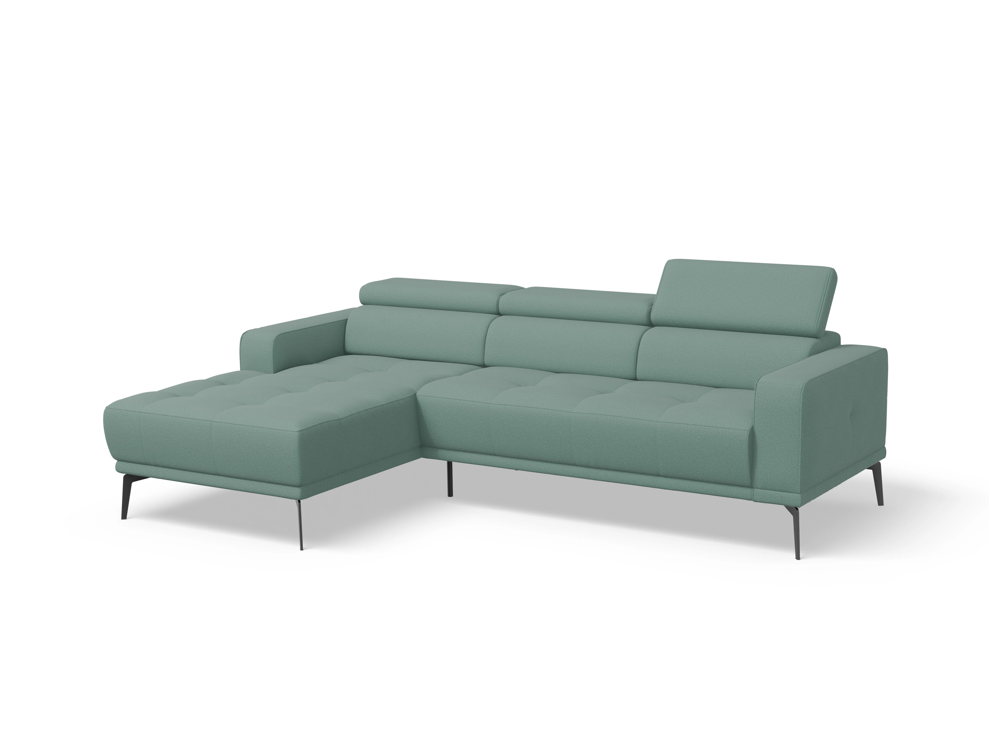 Ansicht des Produktes Marco Ecksofa links Abschluss offen in Stoff Blau