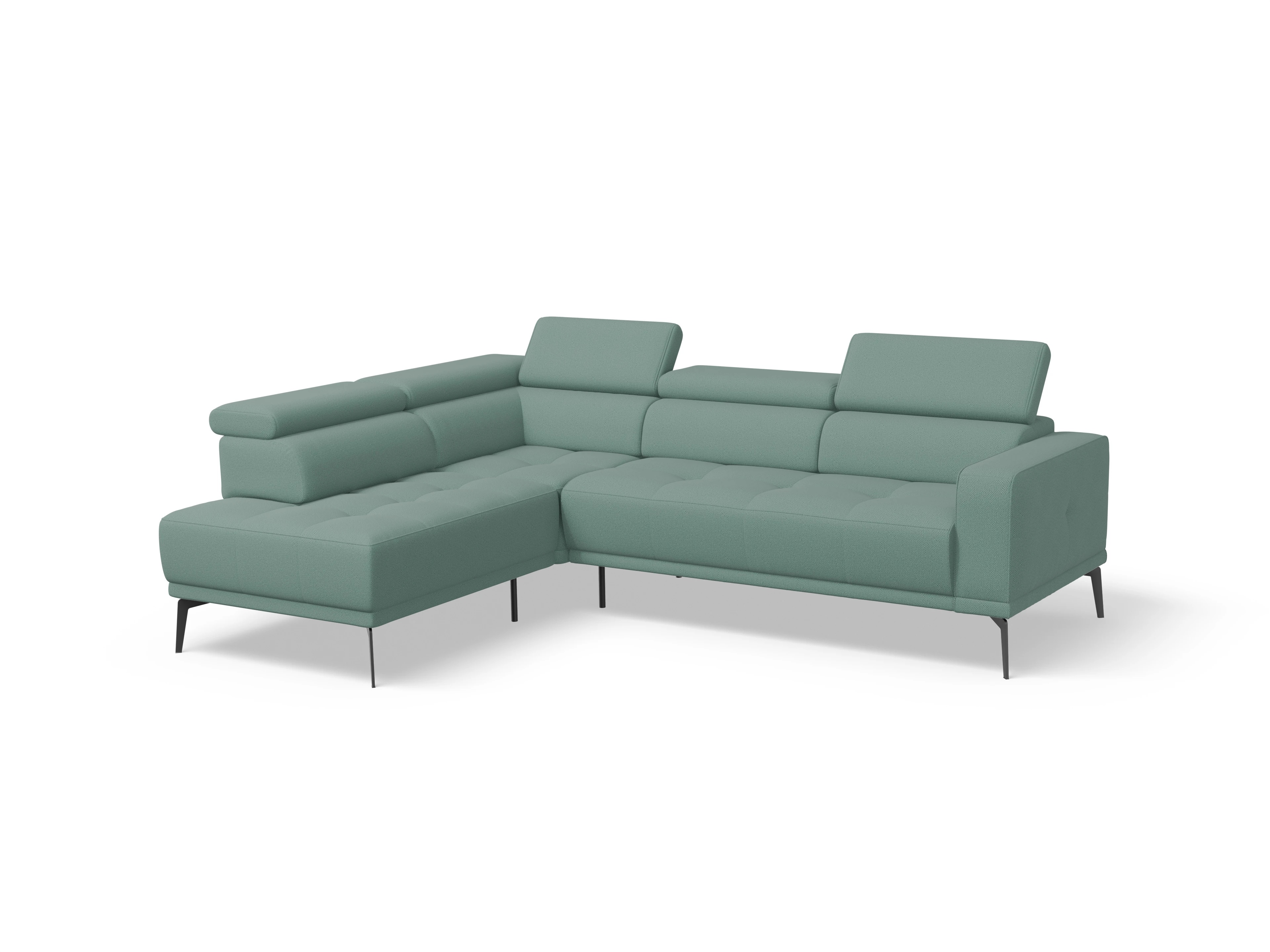 Ansicht des Produktes Marco Ecksofa links Abschluss offen in Stoff Blau