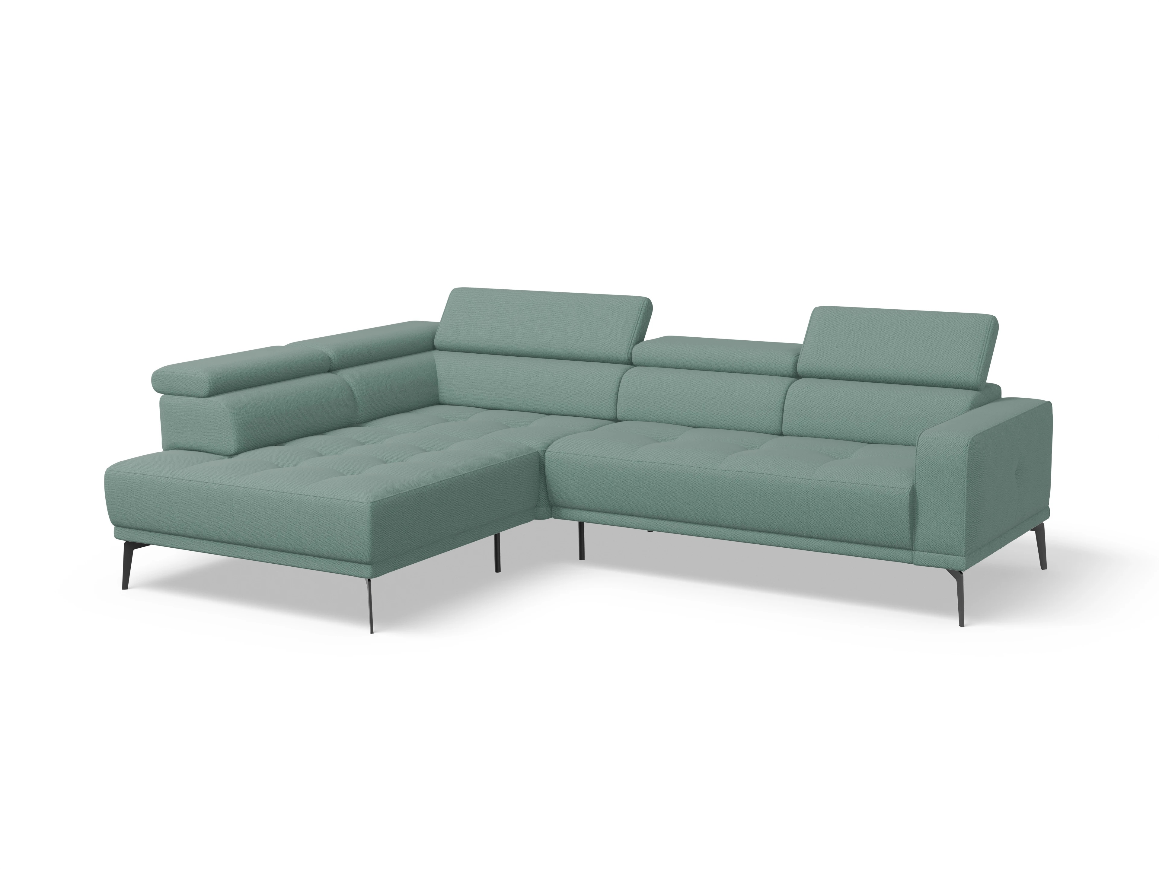 Ansicht des Produktes Marco Ecksofa links Abschluss offen in Stoff Blau