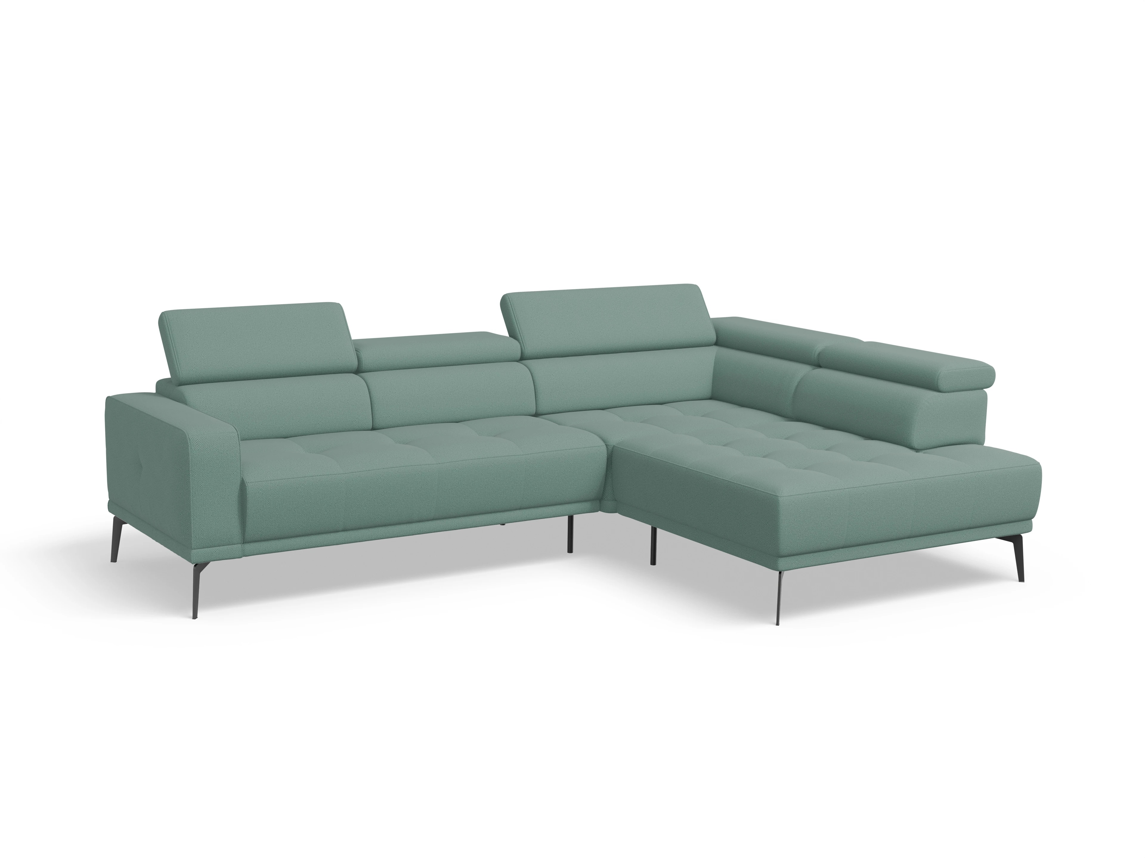 Ansicht des Produktes Marco Ecksofa rechts Abschluss offen in Stoff Blau