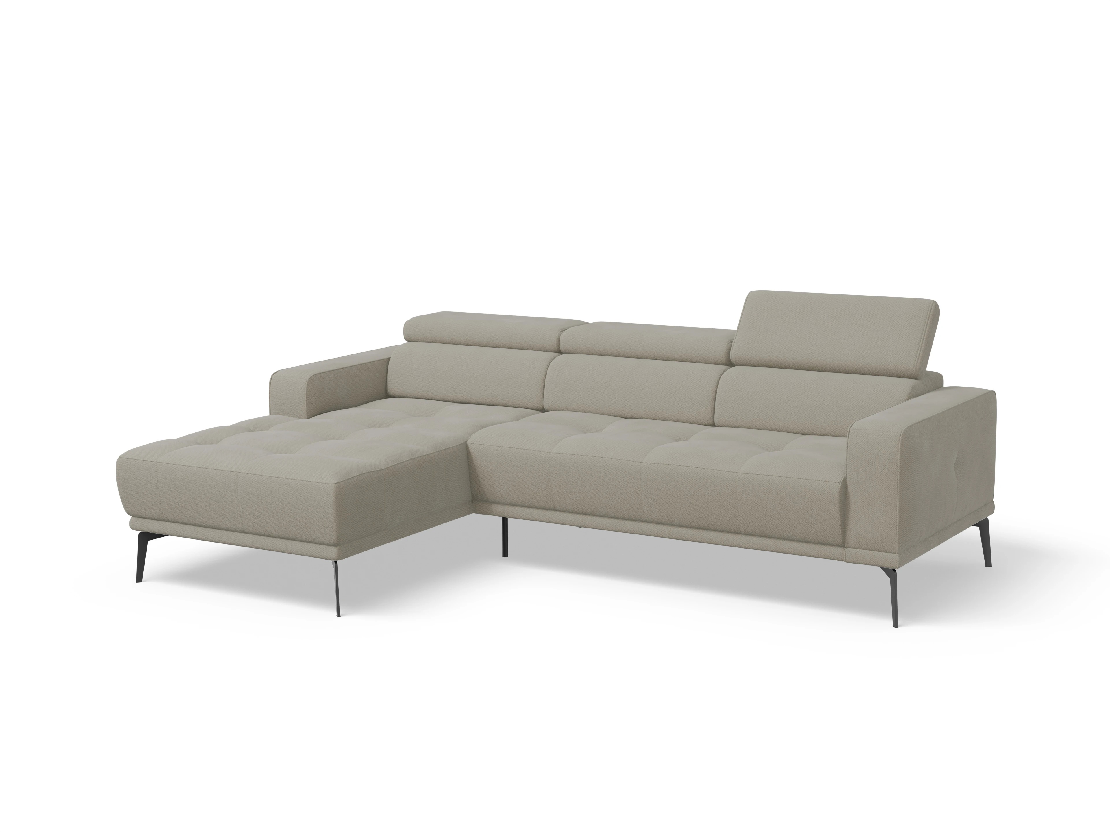 Marco LO Medium L Ansicht des Produktes Marco Ecksofa links Abschluss offen in Stoff Braun