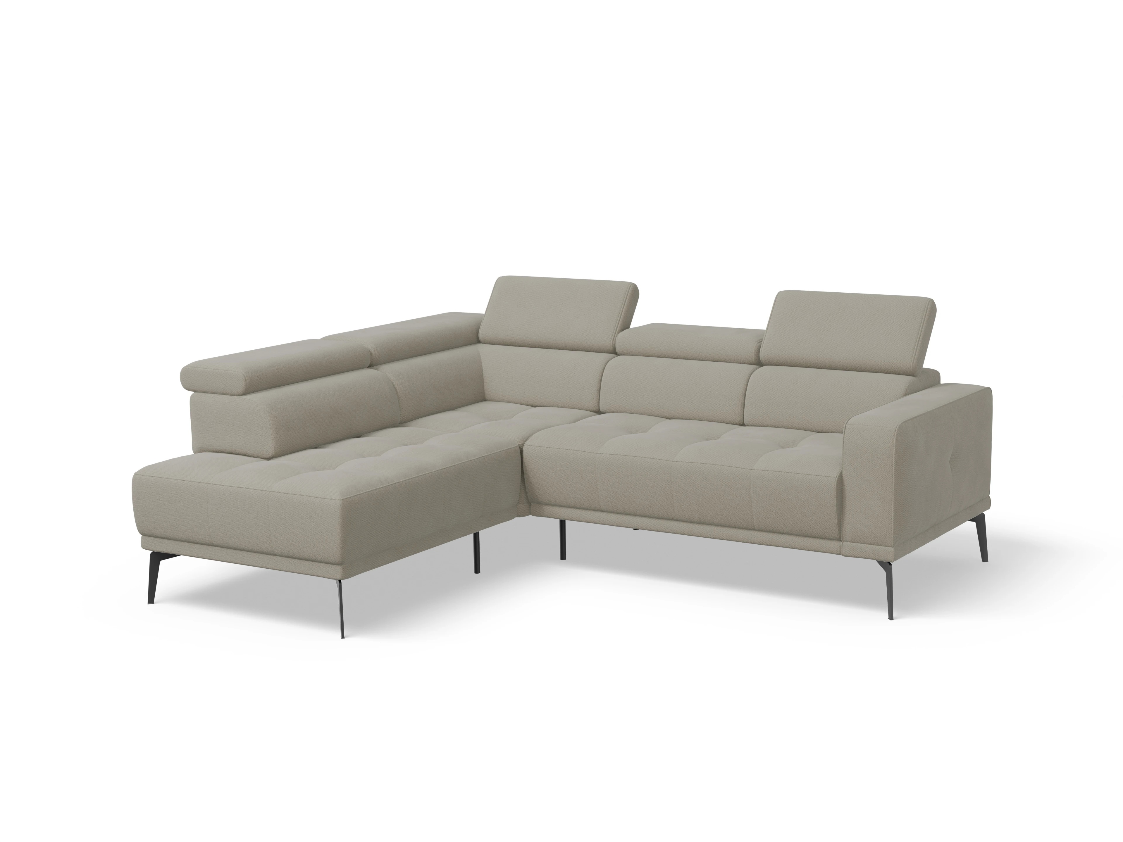 Ansicht des Produktes Marco Ecksofa links Abschluss offen in Stoff Braun