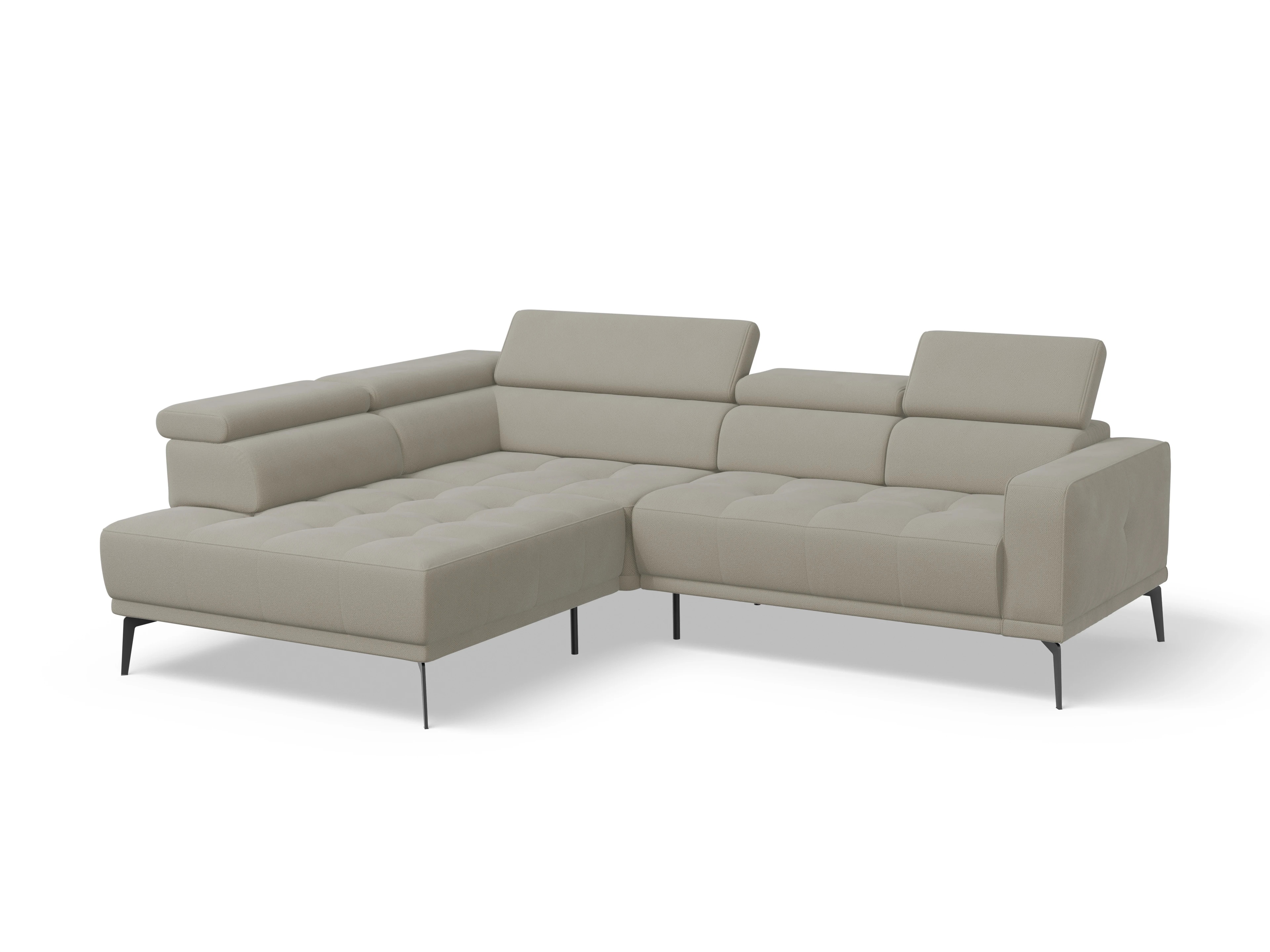 Ansicht des Produktes Marco Ecksofa links Abschluss offen in Stoff Braun