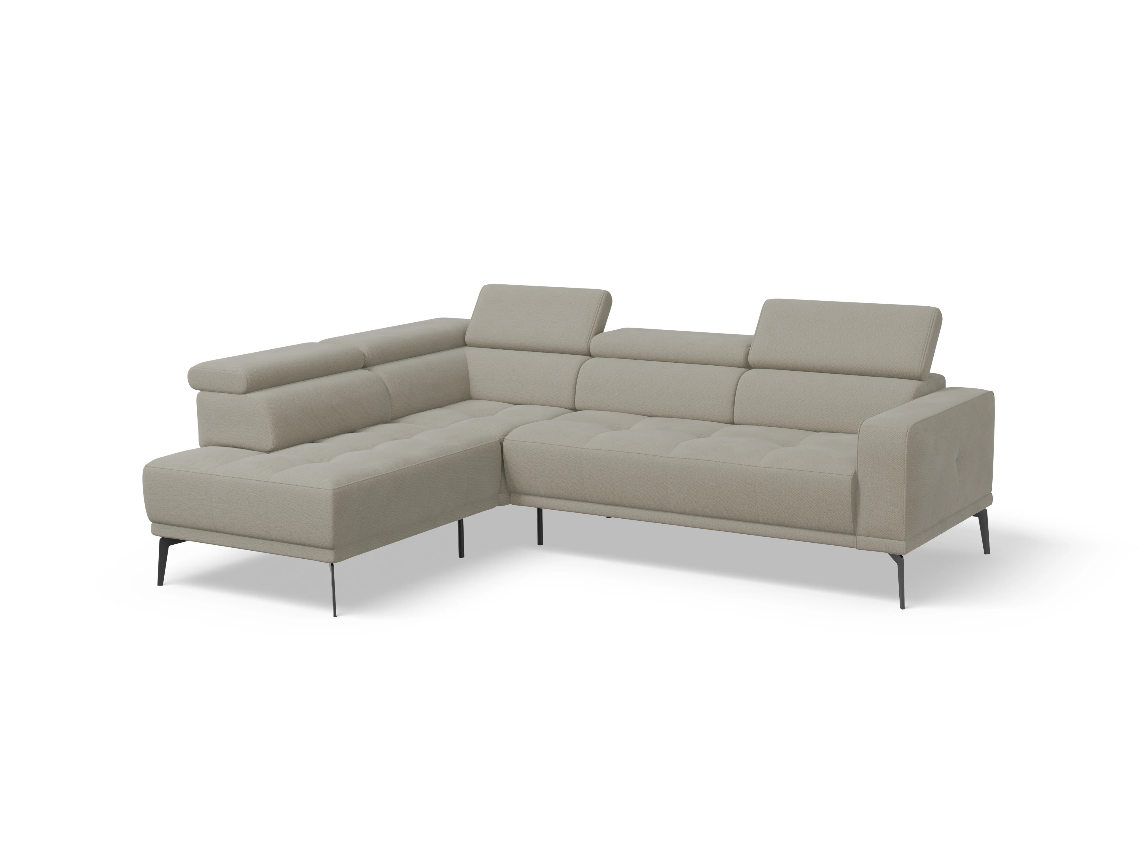 Ansicht des Produktes Marco Ecksofa links Abschluss offen in Stoff Braun