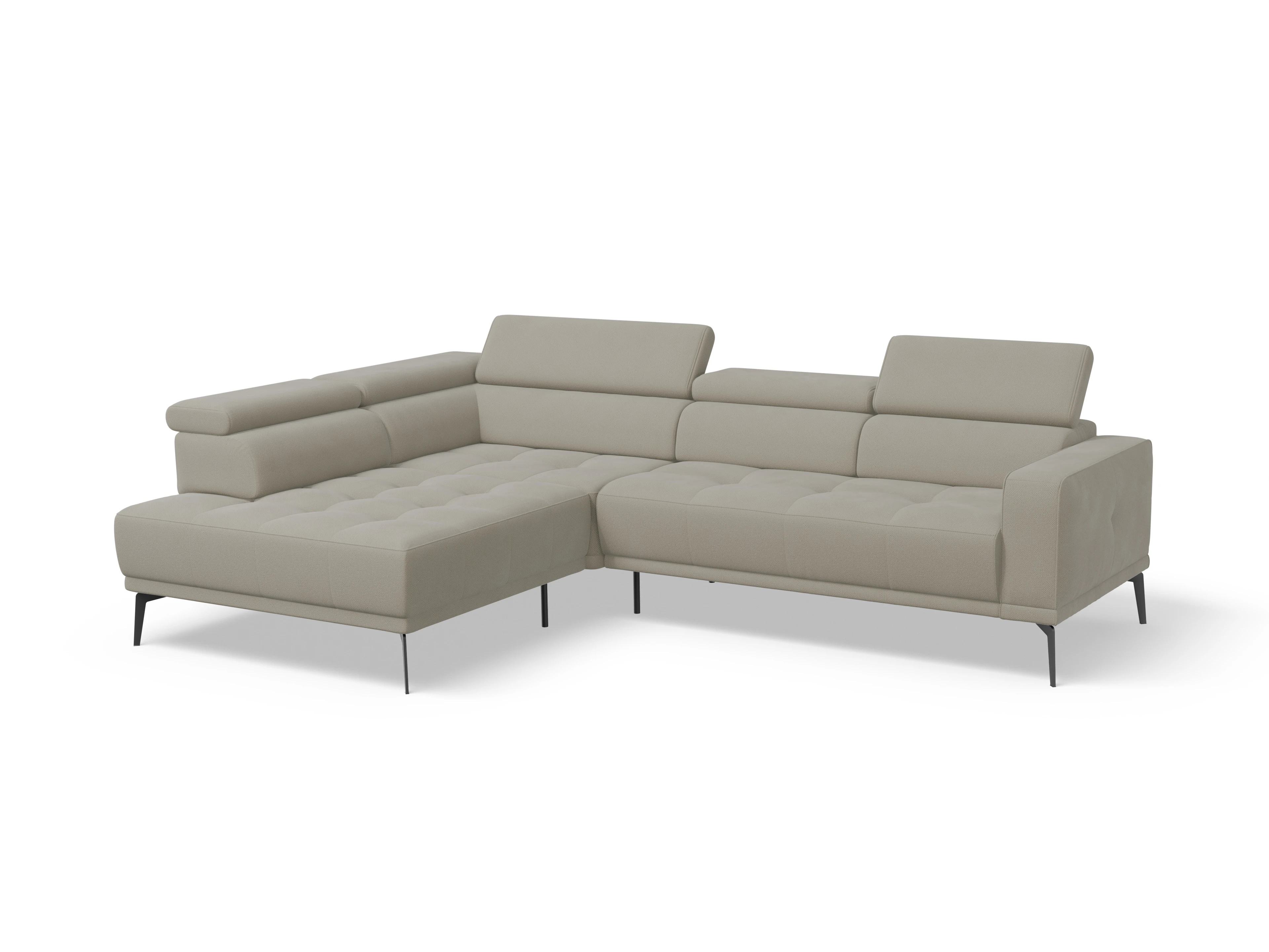 Marco Aho gr Medium L (mit Funktionen) Ansicht des Produktes Marco Ecksofa links Abschluss offen in Stoff Braun