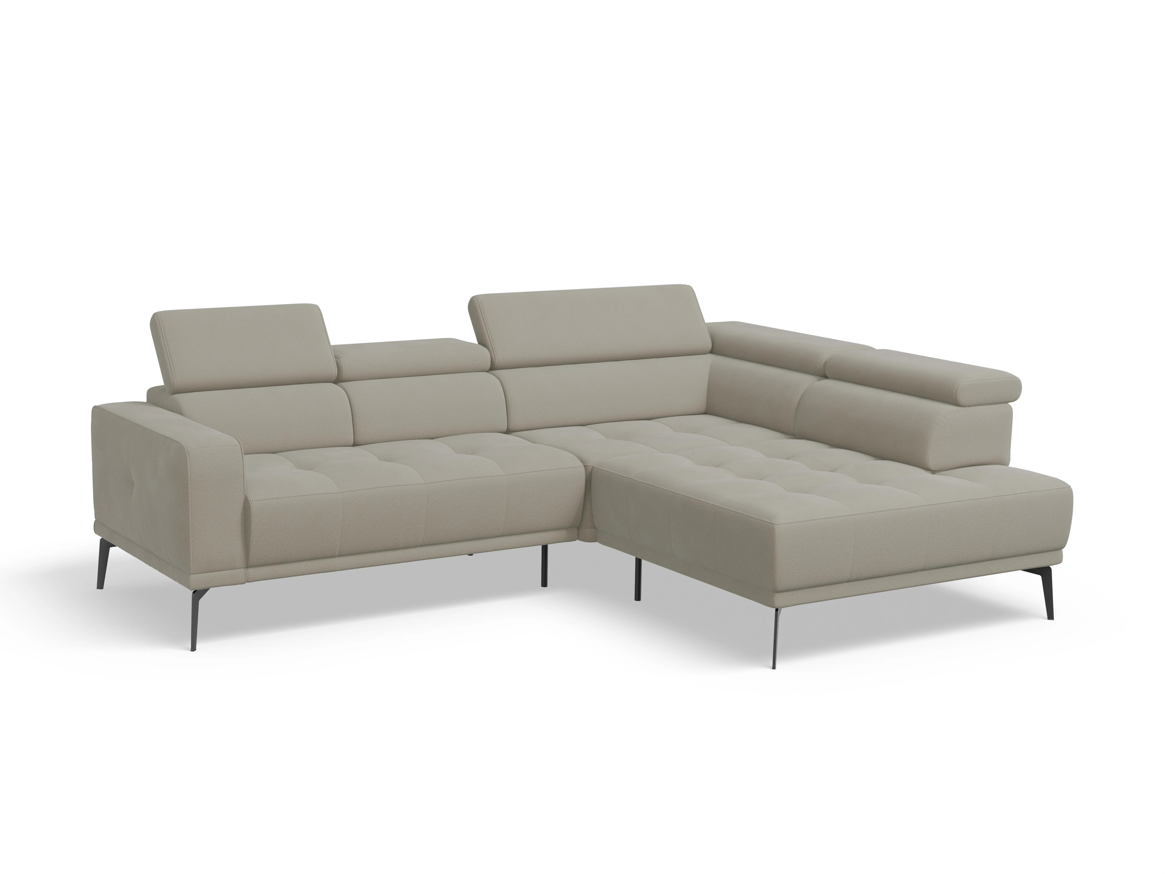 Ansicht des Produktes Marco Ecksofa rechts Abschluss offen in Stoff Braun