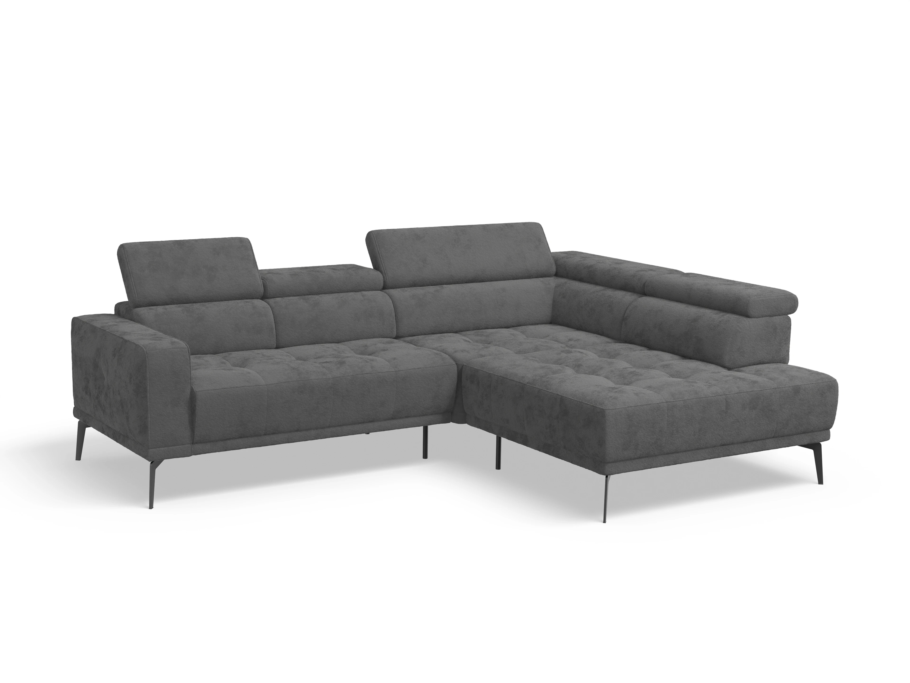 Ansicht des Produktes Marco Ecksofa rechts Abschluss offen in Stoff Grau