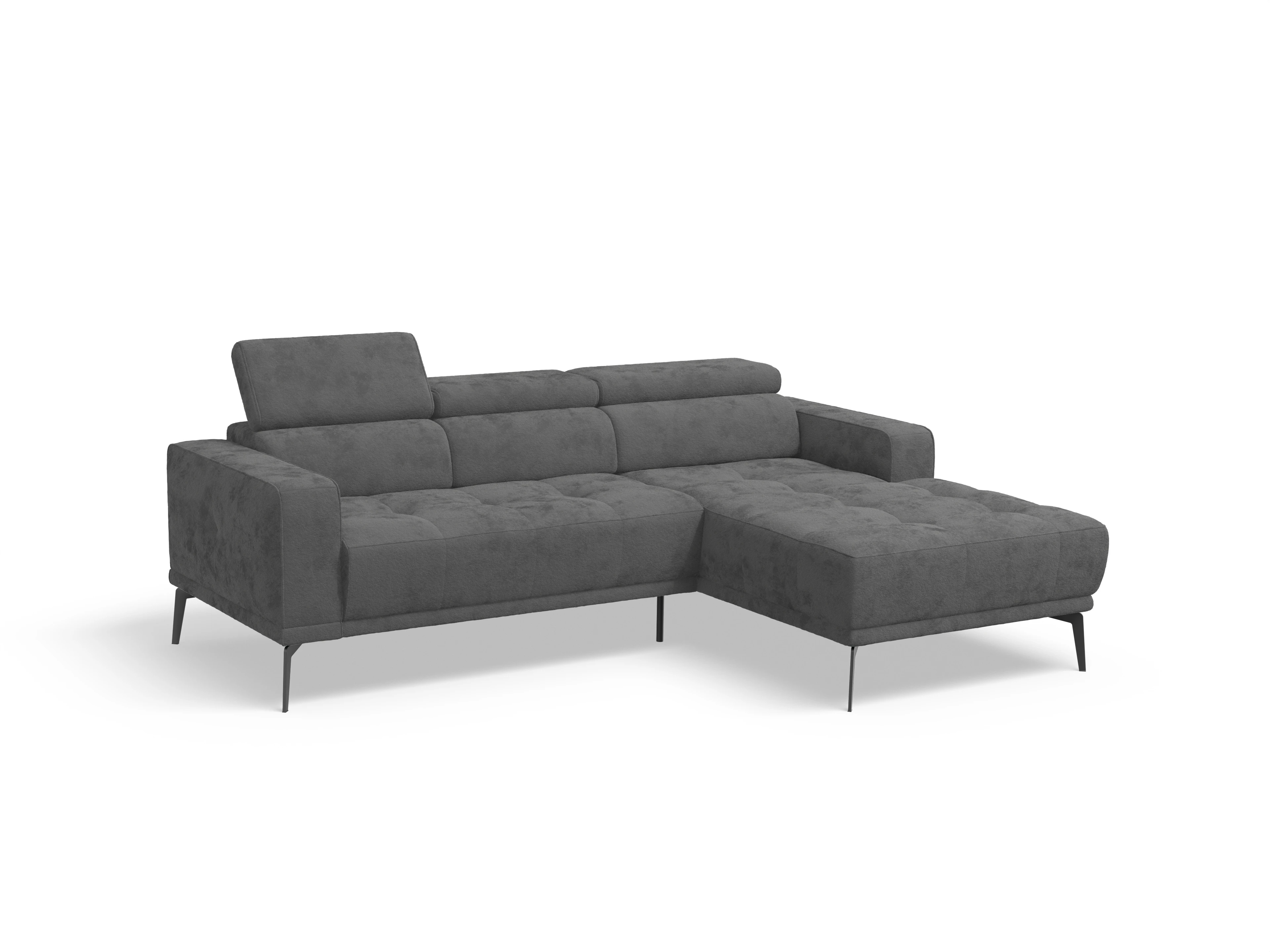 Marco LO Small R Ansicht des Produktes Marco Ecksofa rechts Abschluss offen in Stoff Grau