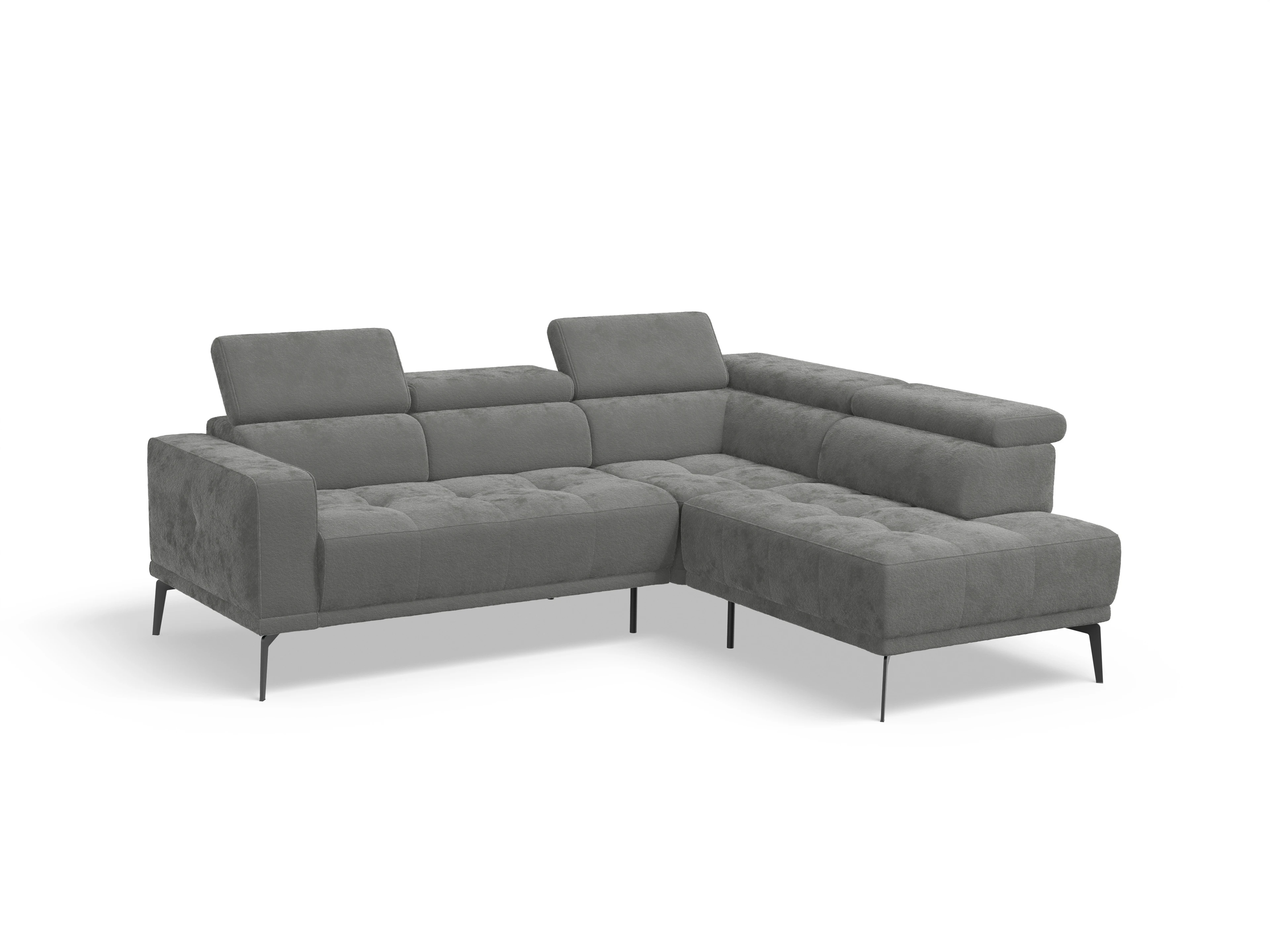 Ansicht des Produktes Marco Ecksofa rechts Abschluss offen in Stoff Grau