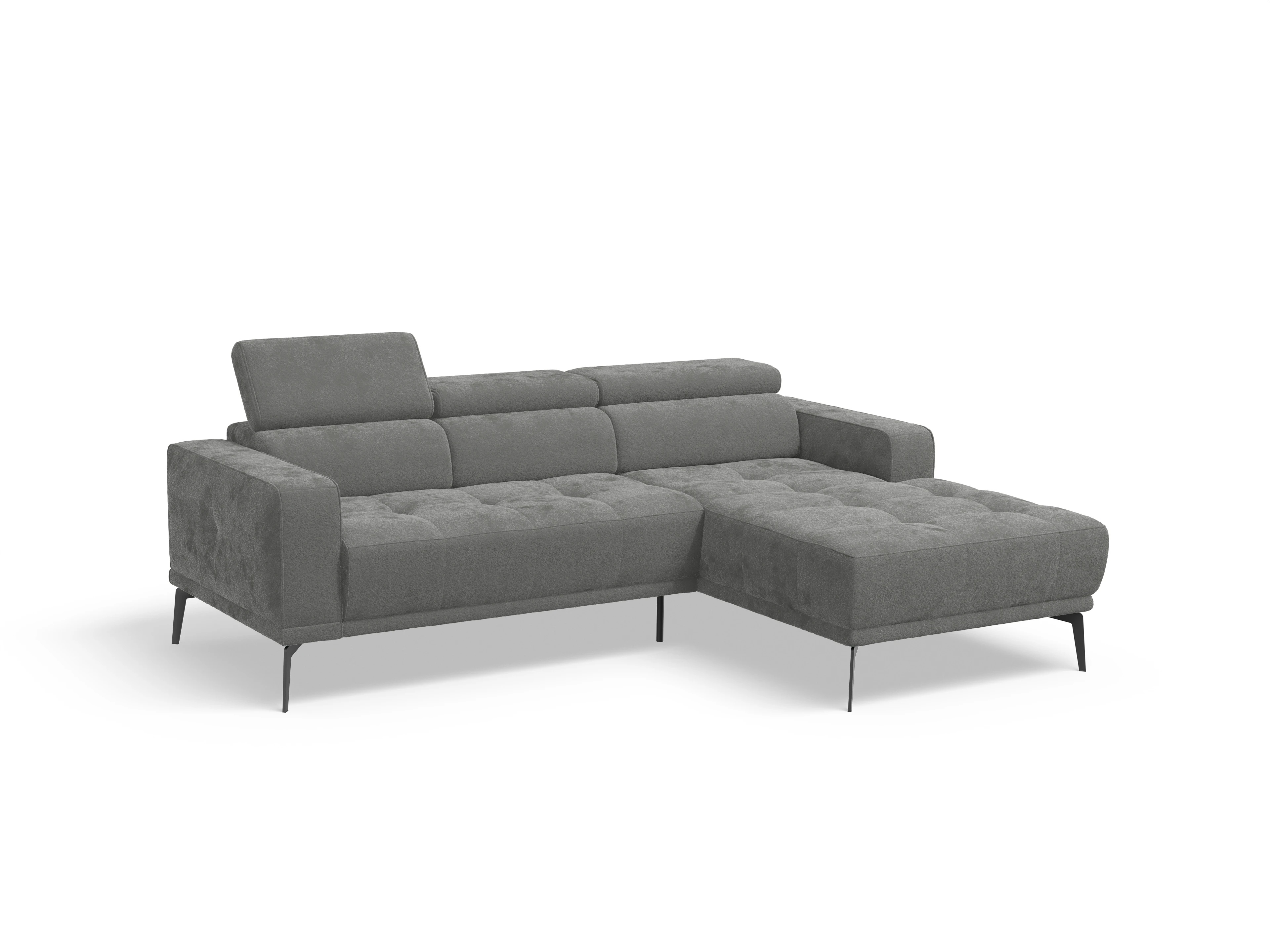 Ansicht des Produktes Marco Ecksofa rechts Abschluss offen in Stoff Grau