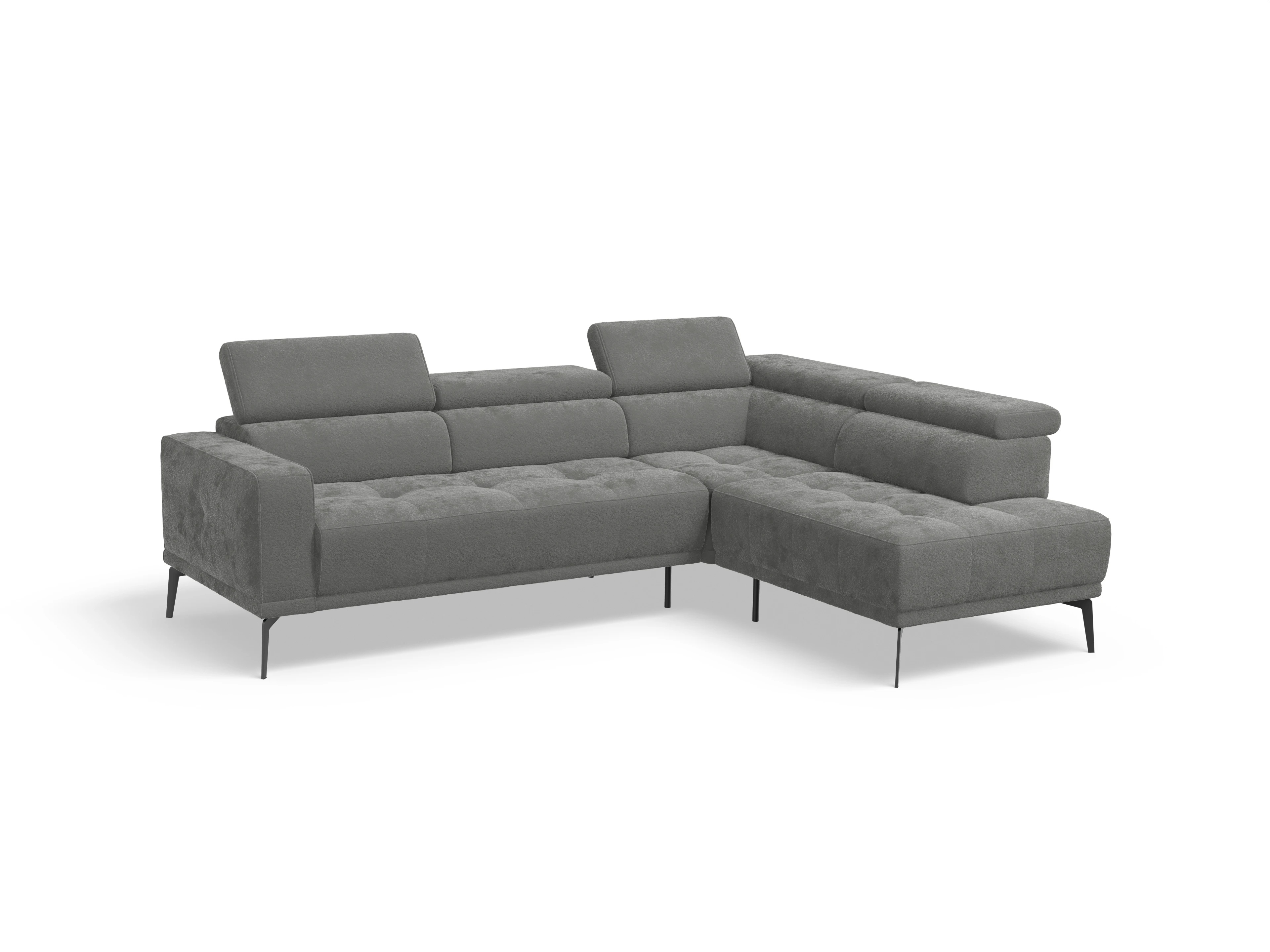 Ansicht des Produktes Marco Ecksofa rechts Abschluss offen in Stoff Grau