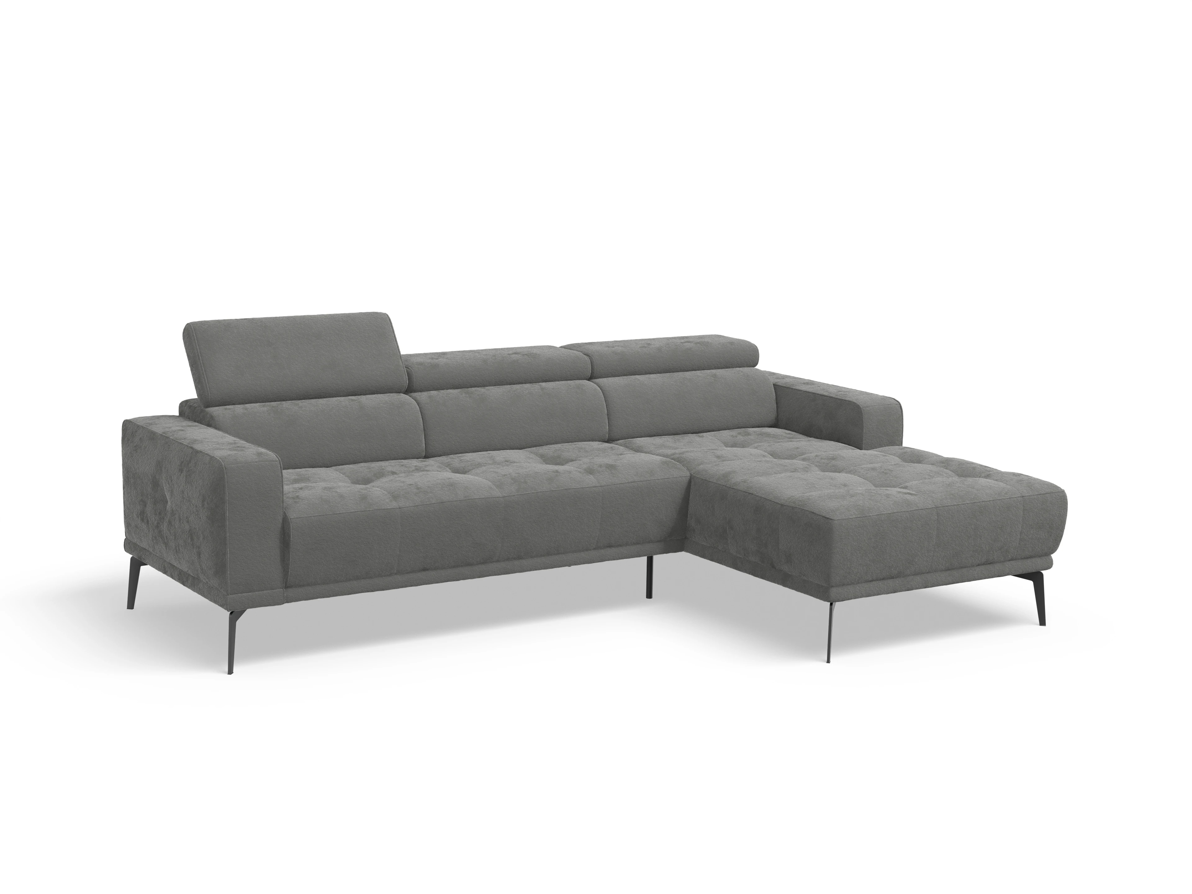 Ansicht des Produktes Marco Ecksofa rechts Abschluss offen in Stoff Grau