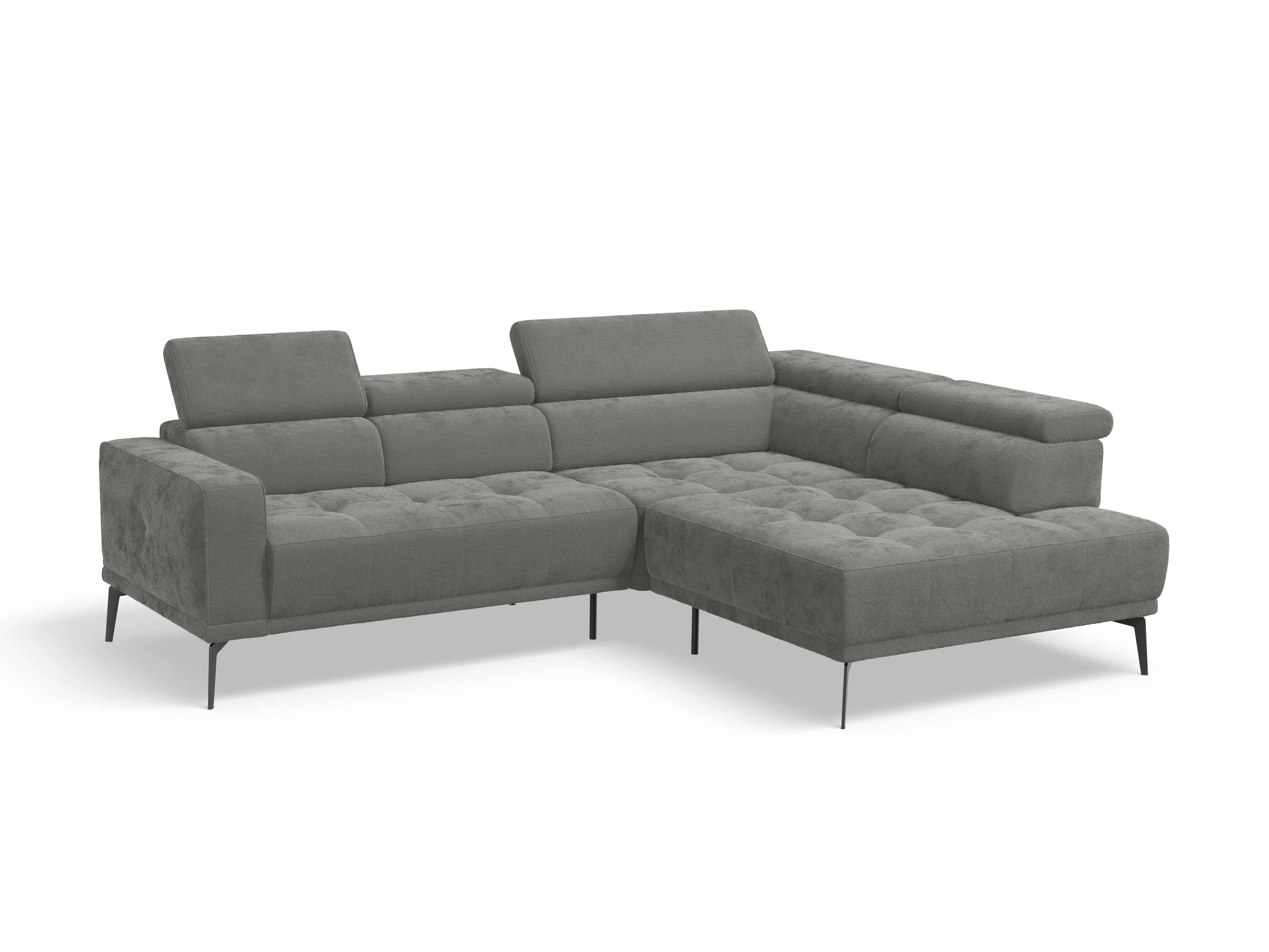 Ansicht des Produktes Marco Ecksofa rechts Abschluss offen in Stoff Grau