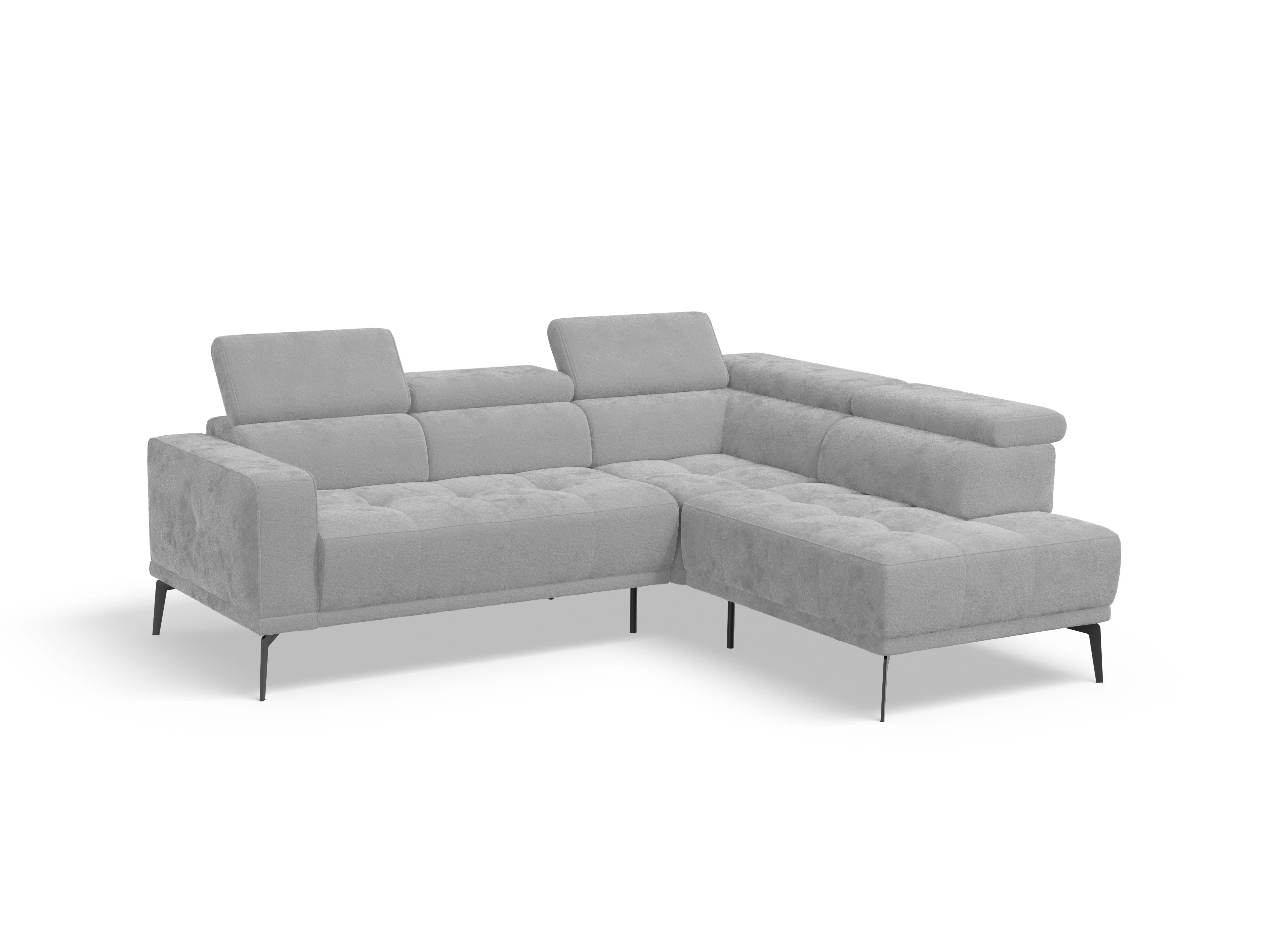 Marco Aho kl Small R Ansicht des Produktes Marco Ecksofa rechts Abschluss offen in Stoff Grau