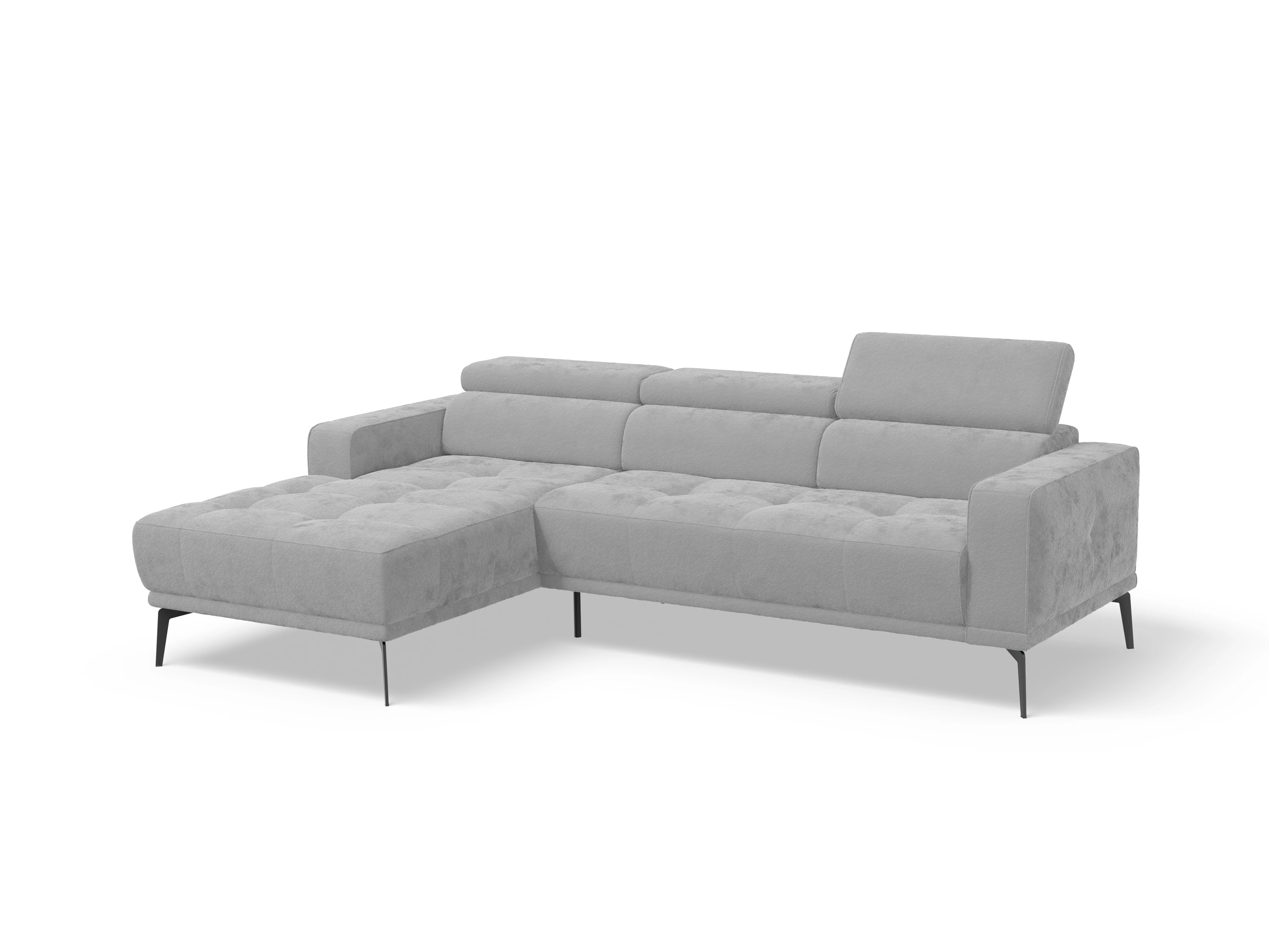 Ansicht des Produktes Marco Ecksofa links Abschluss offen in Stoff Grau