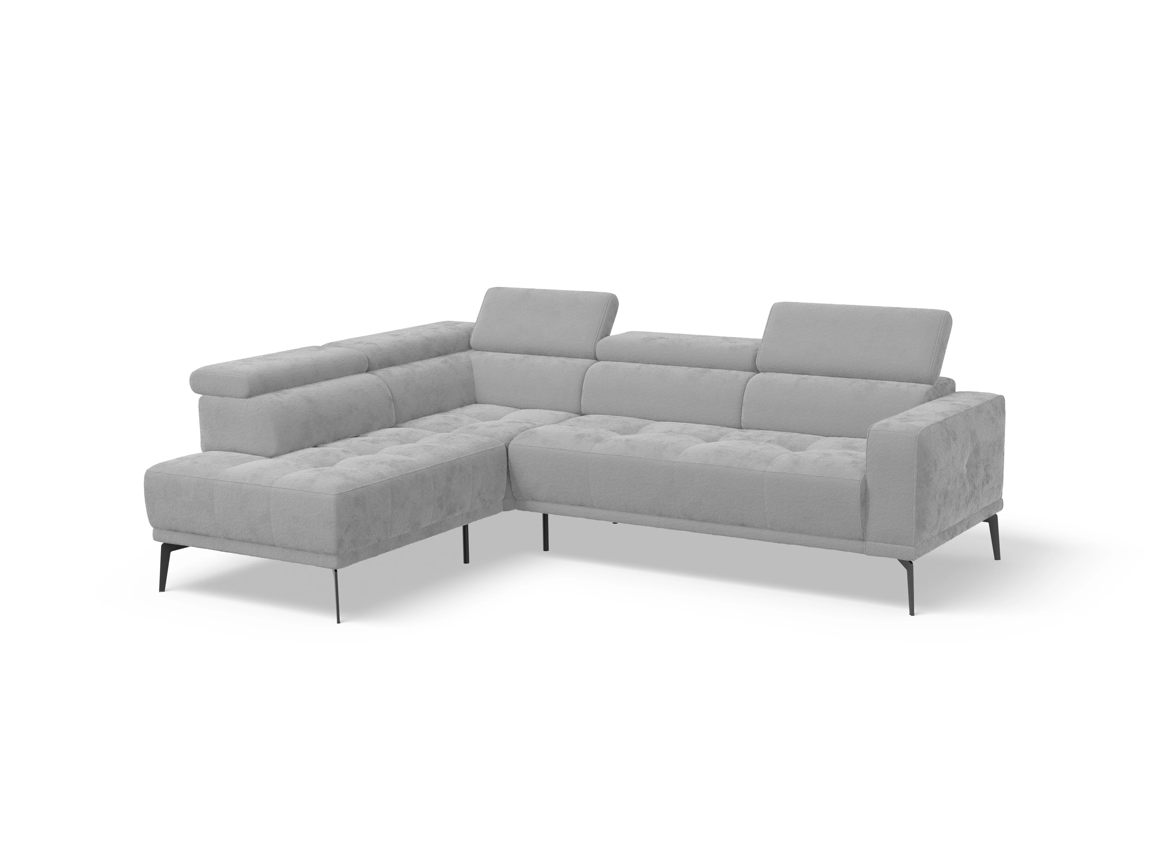 Ansicht des Produktes Marco Ecksofa links Abschluss offen in Stoff Grau