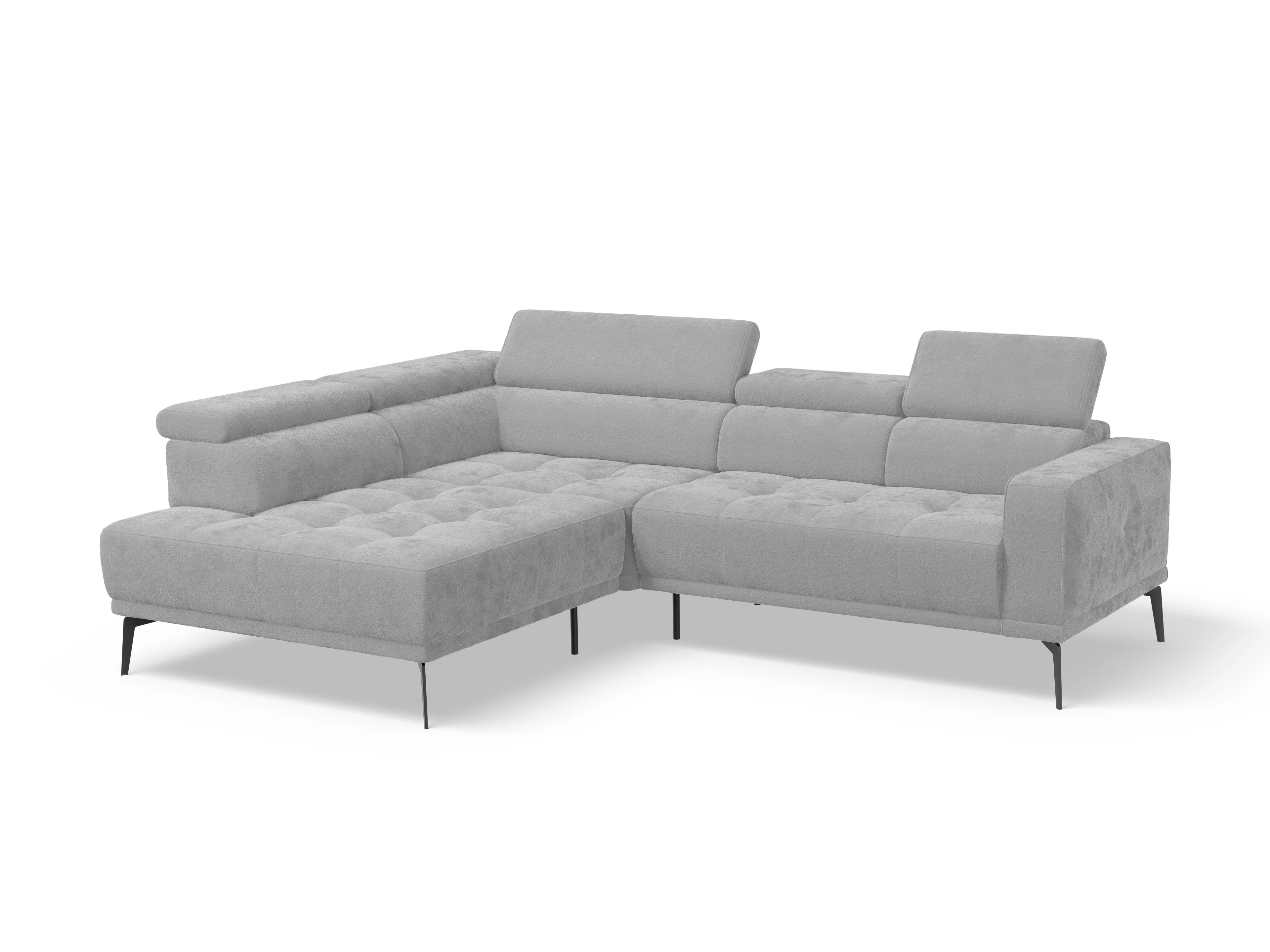 Ansicht des Produktes Marco Ecksofa links Abschluss offen in Stoff Grau