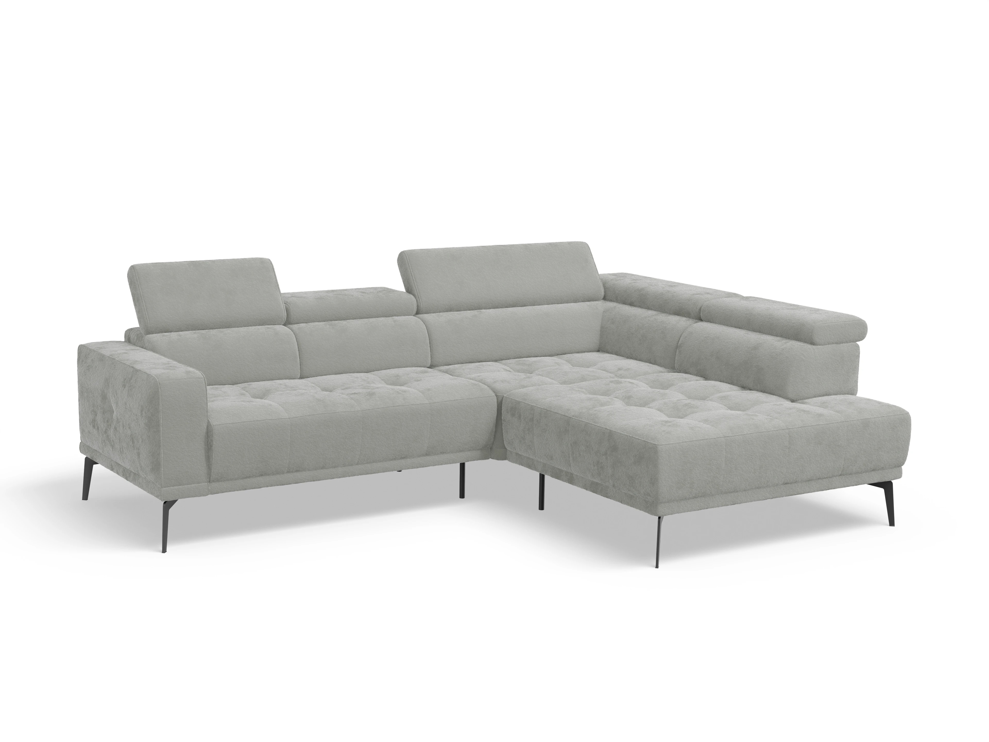 Marco Aho gr Small R Ansicht des Produktes Marco Ecksofa rechts Abschluss offen in Stoff Grau