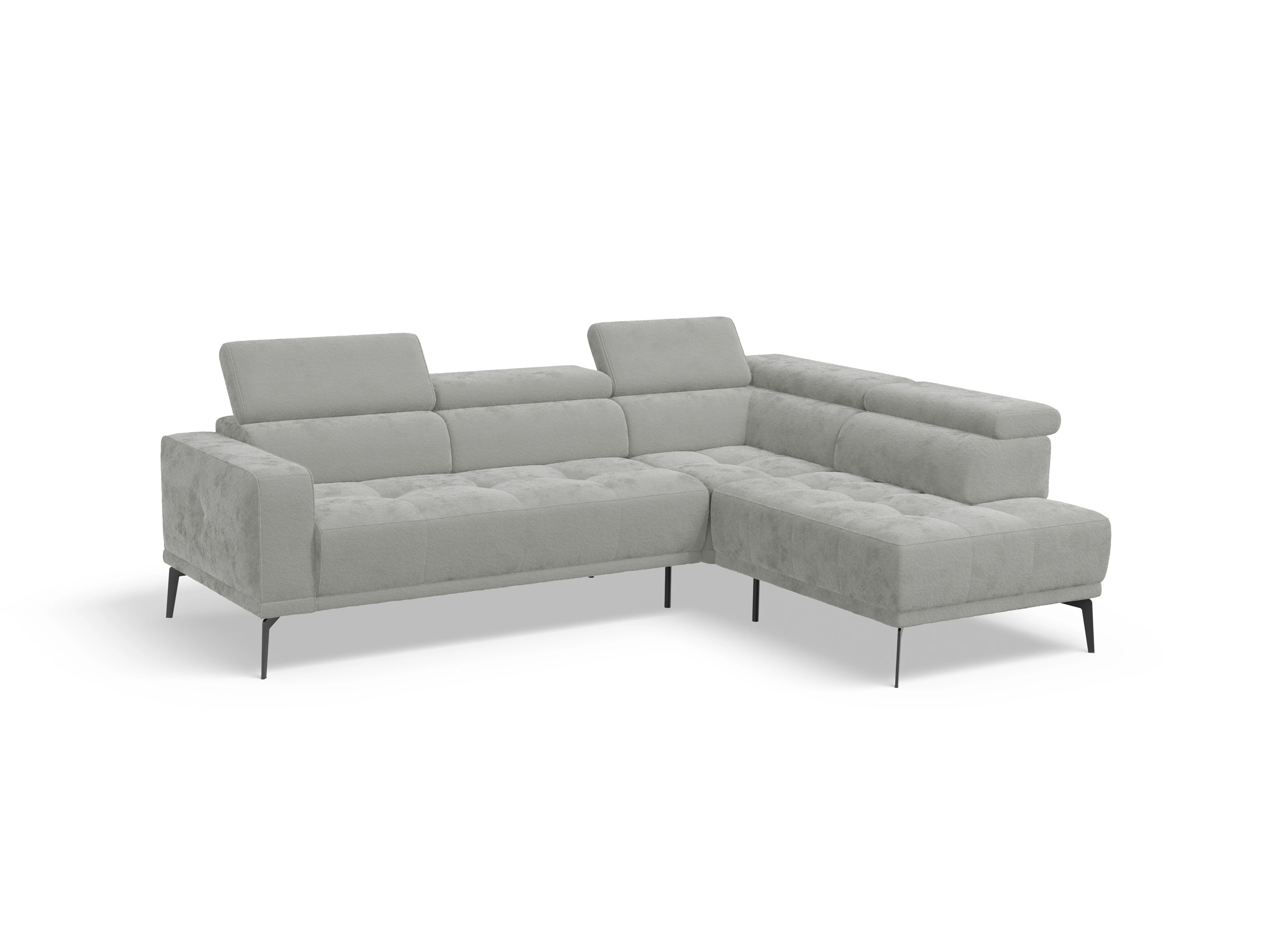 Ansicht des Produktes Marco Ecksofa rechts Abschluss offen in Stoff Grau