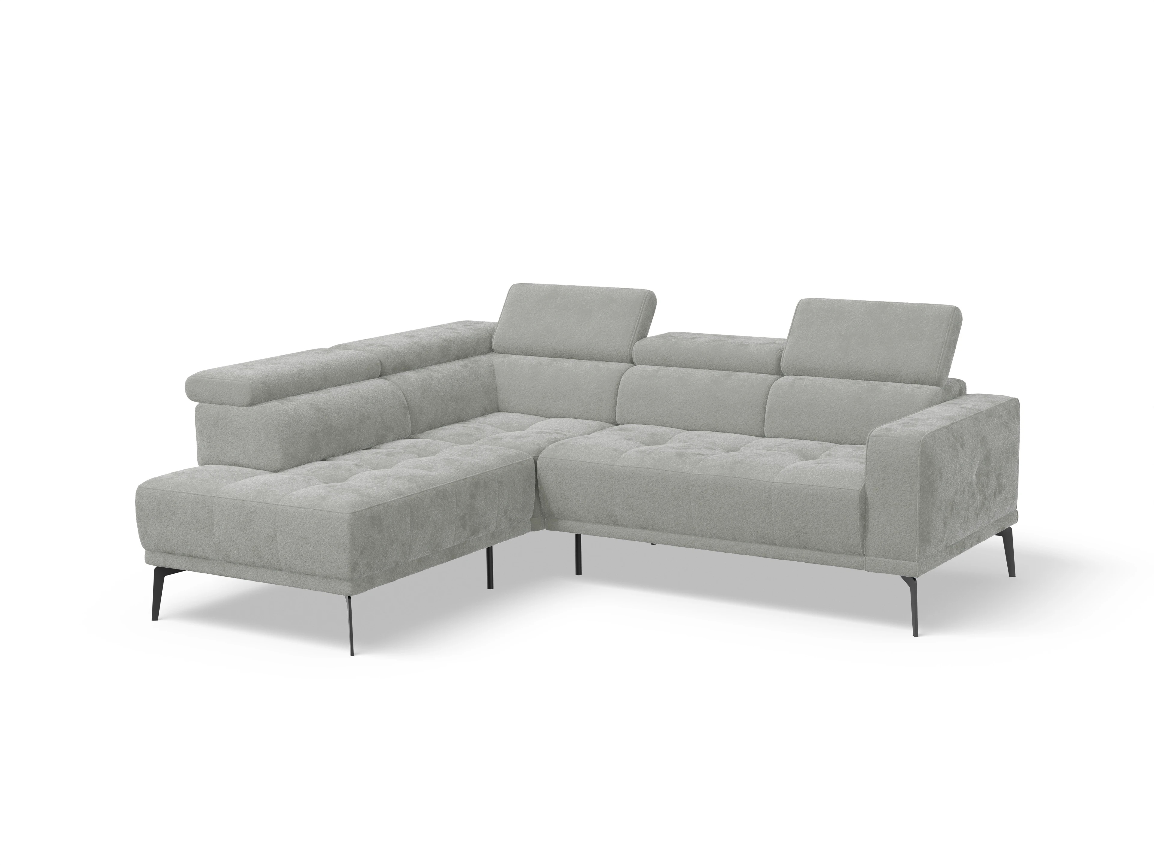 Ansicht des Produktes Marco Ecksofa links Abschluss offen in Stoff Grau