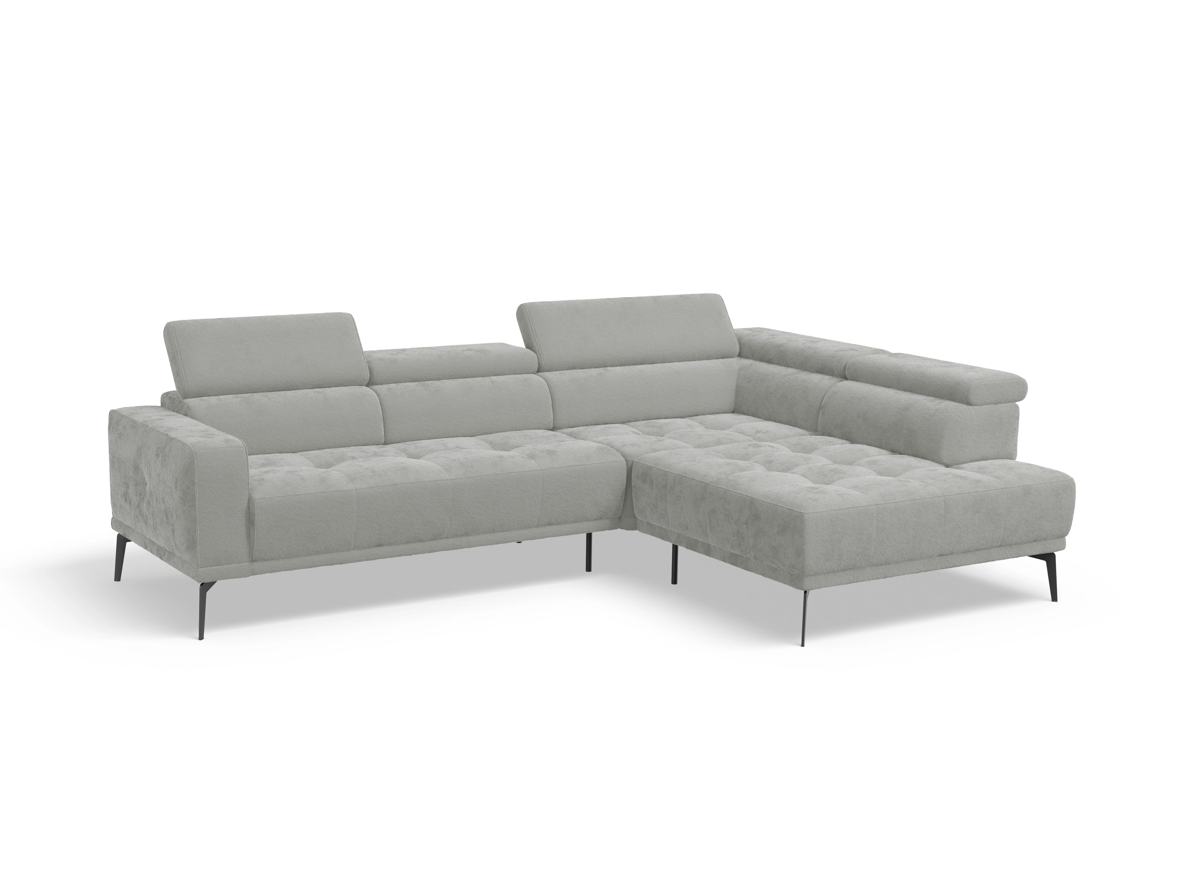 Ansicht des Produktes Marco Ecksofa rechts Abschluss offen in Stoff Grau