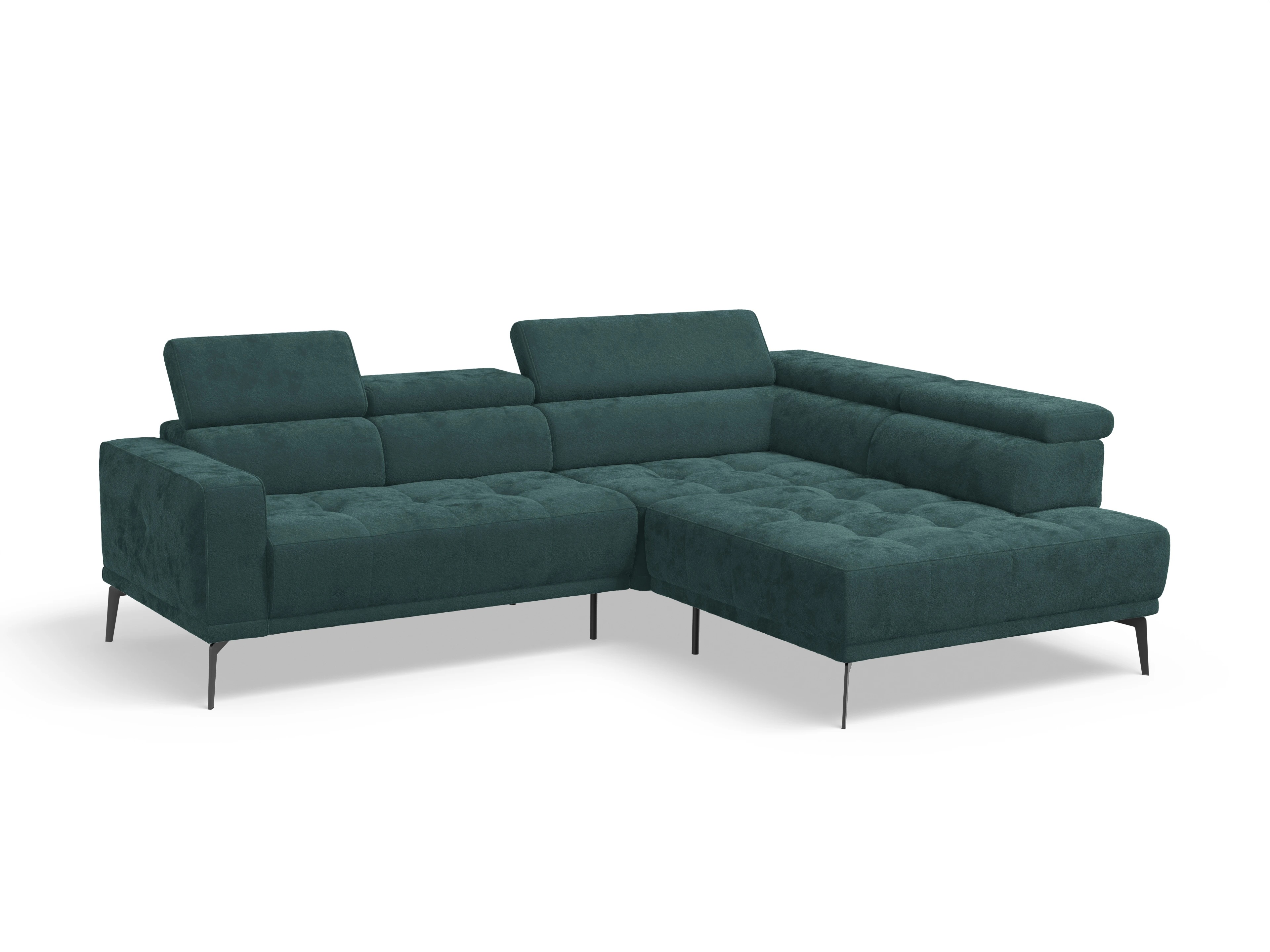 Ansicht des Produktes Marco Ecksofa rechts Abschluss offen in Stoff Blau