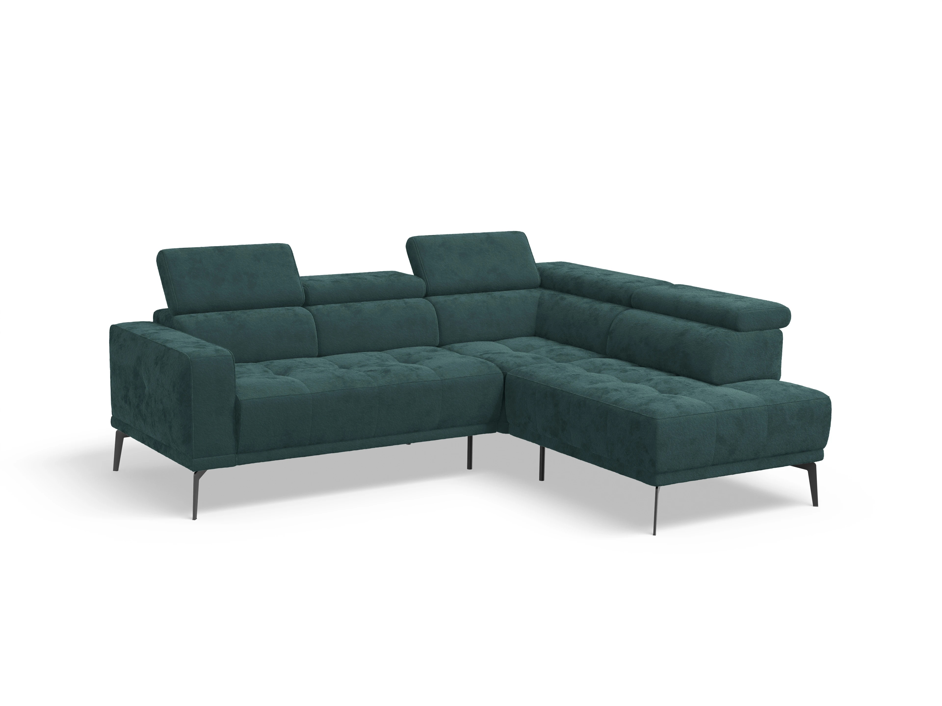 Ansicht des Produktes Marco Ecksofa rechts Abschluss offen in Stoff Blau