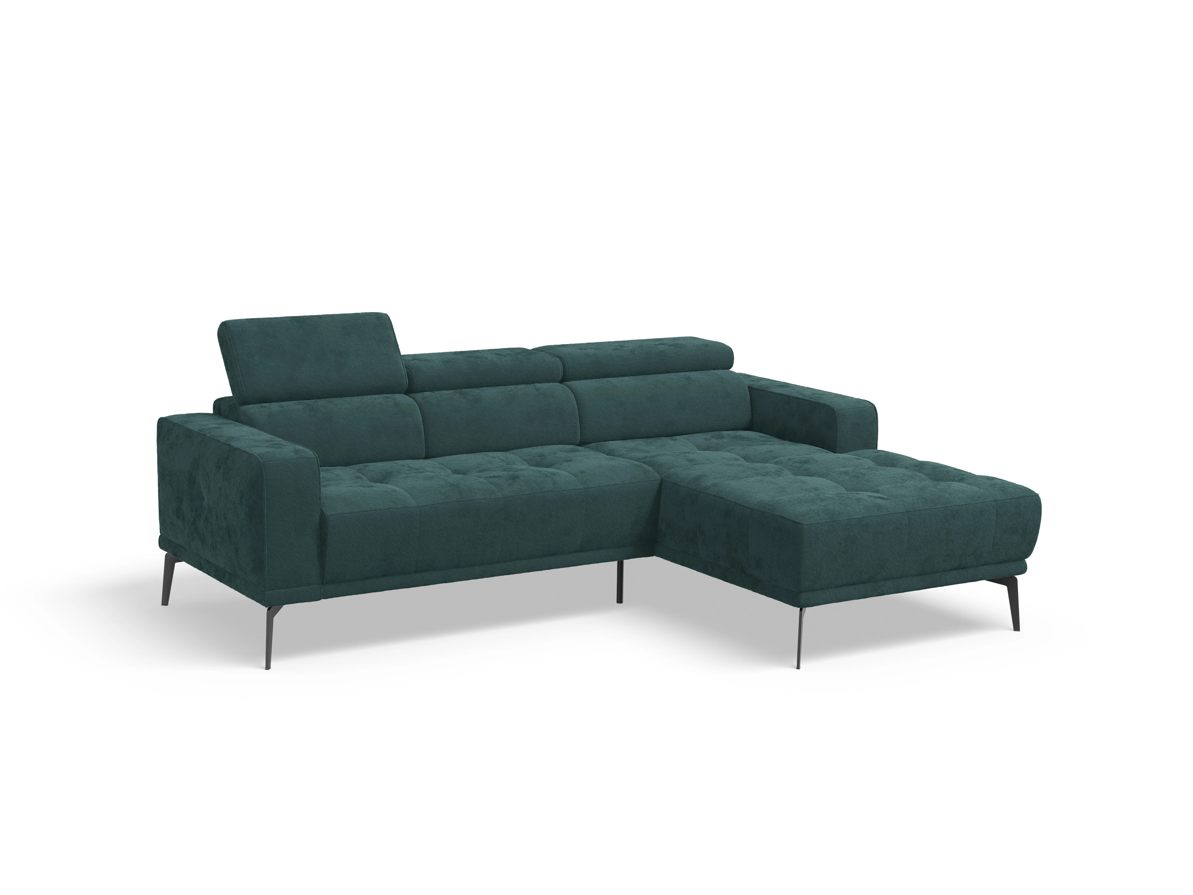 Marco LO Small R Ansicht des Produktes Marco Ecksofa rechts Abschluss offen in Stoff Blau