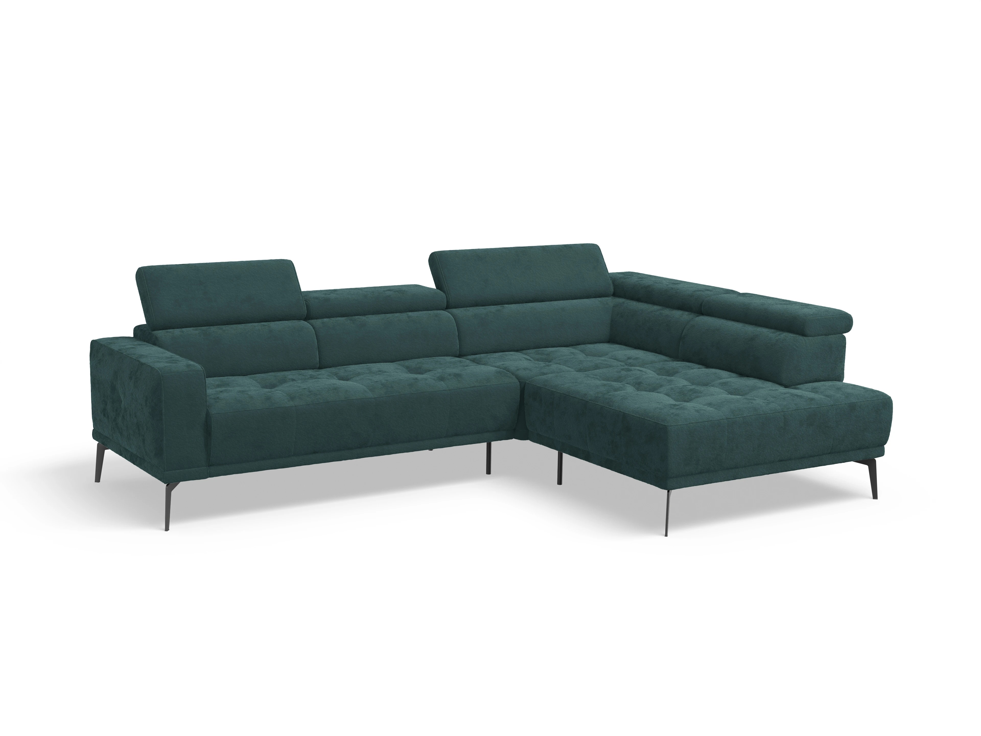 Ansicht des Produktes Marco Ecksofa rechts Abschluss offen in Stoff Blau