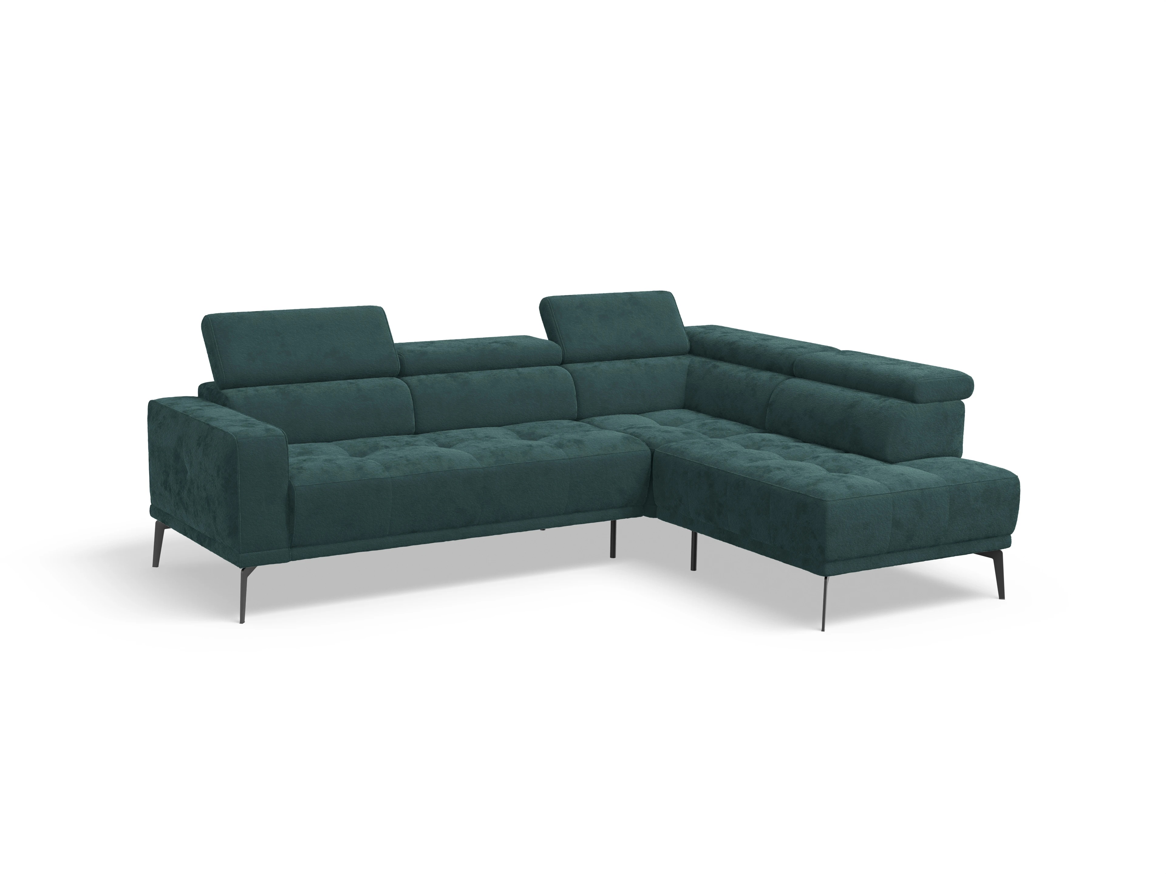 Ansicht des Produktes Marco Ecksofa rechts Abschluss offen in Stoff Blau