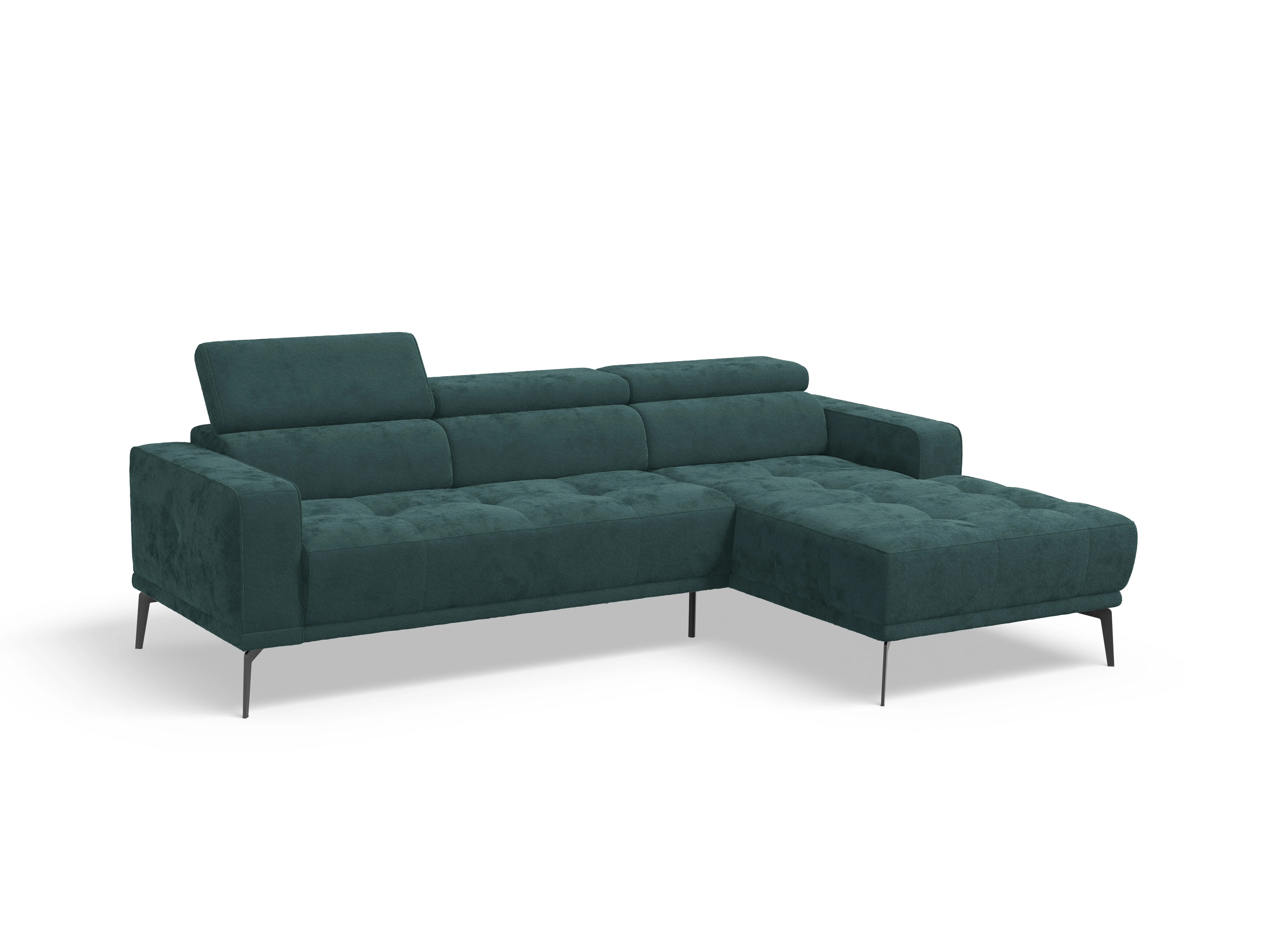 Ansicht des Produktes Marco Ecksofa rechts Abschluss offen in Stoff Blau