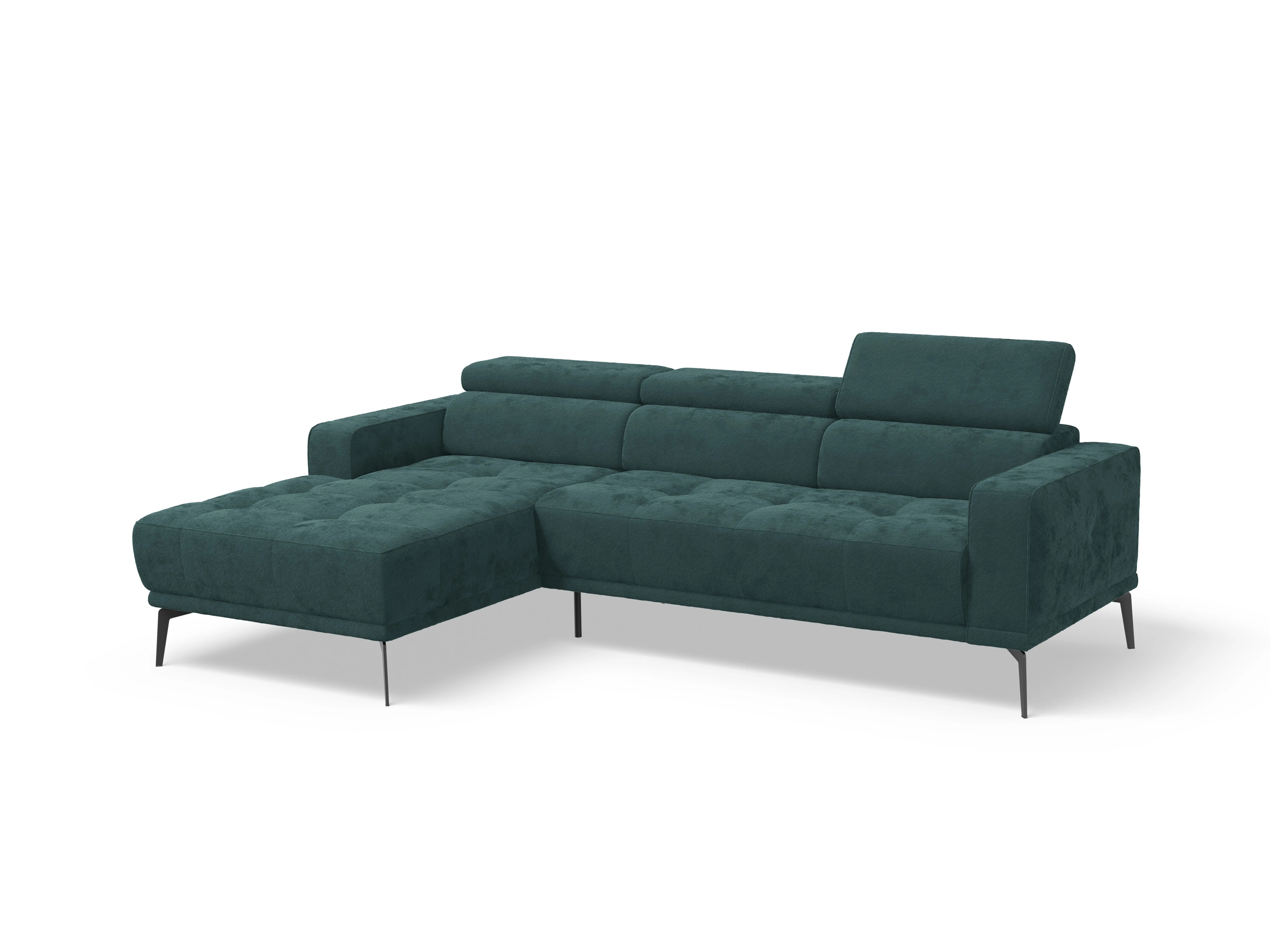 Ansicht des Produktes Marco Ecksofa links Abschluss offen in Stoff Blau