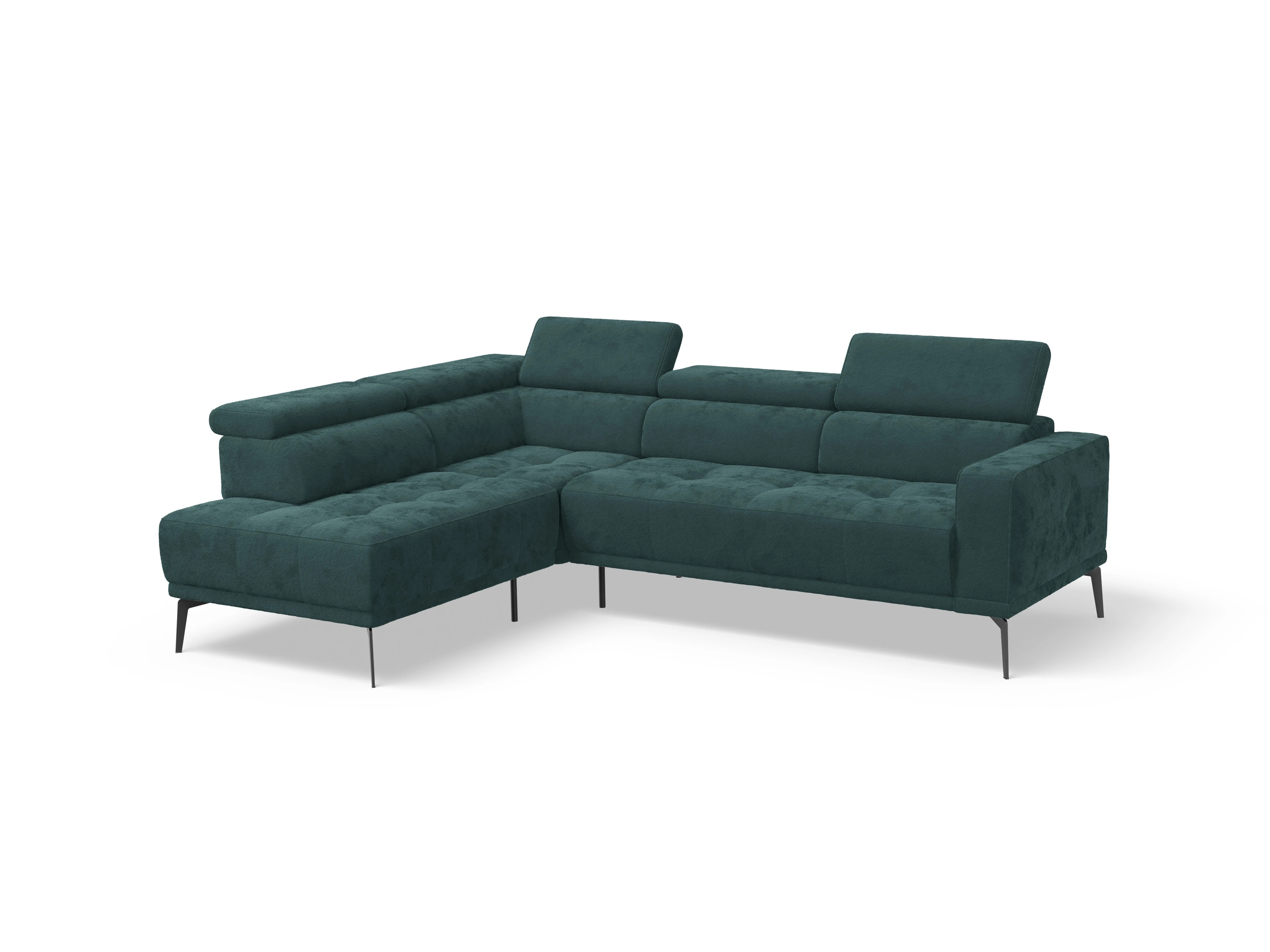 Ansicht des Produktes Marco Ecksofa links Abschluss offen in Stoff Blau