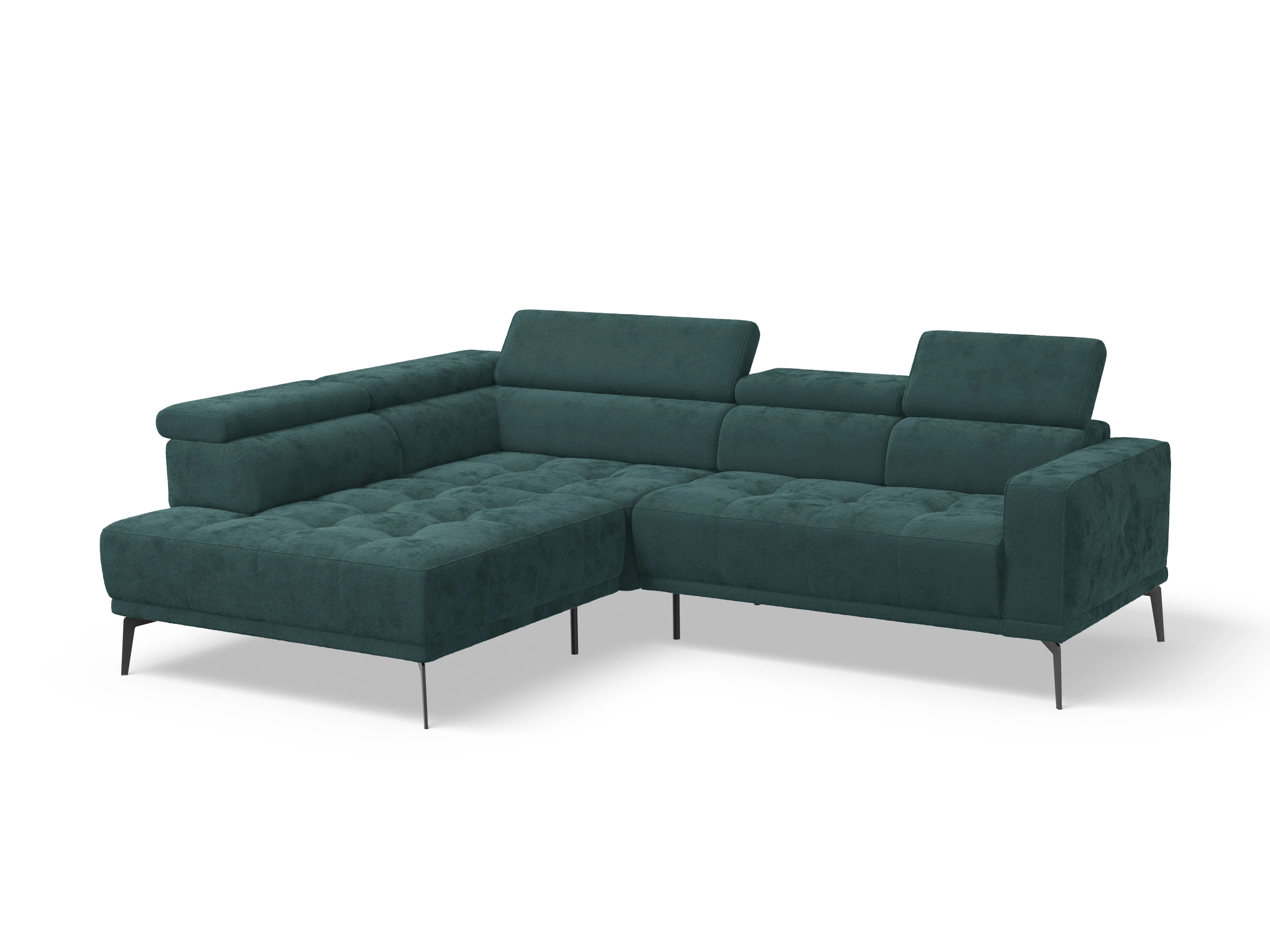 Ansicht des Produktes Marco Ecksofa links Abschluss offen in Stoff Blau