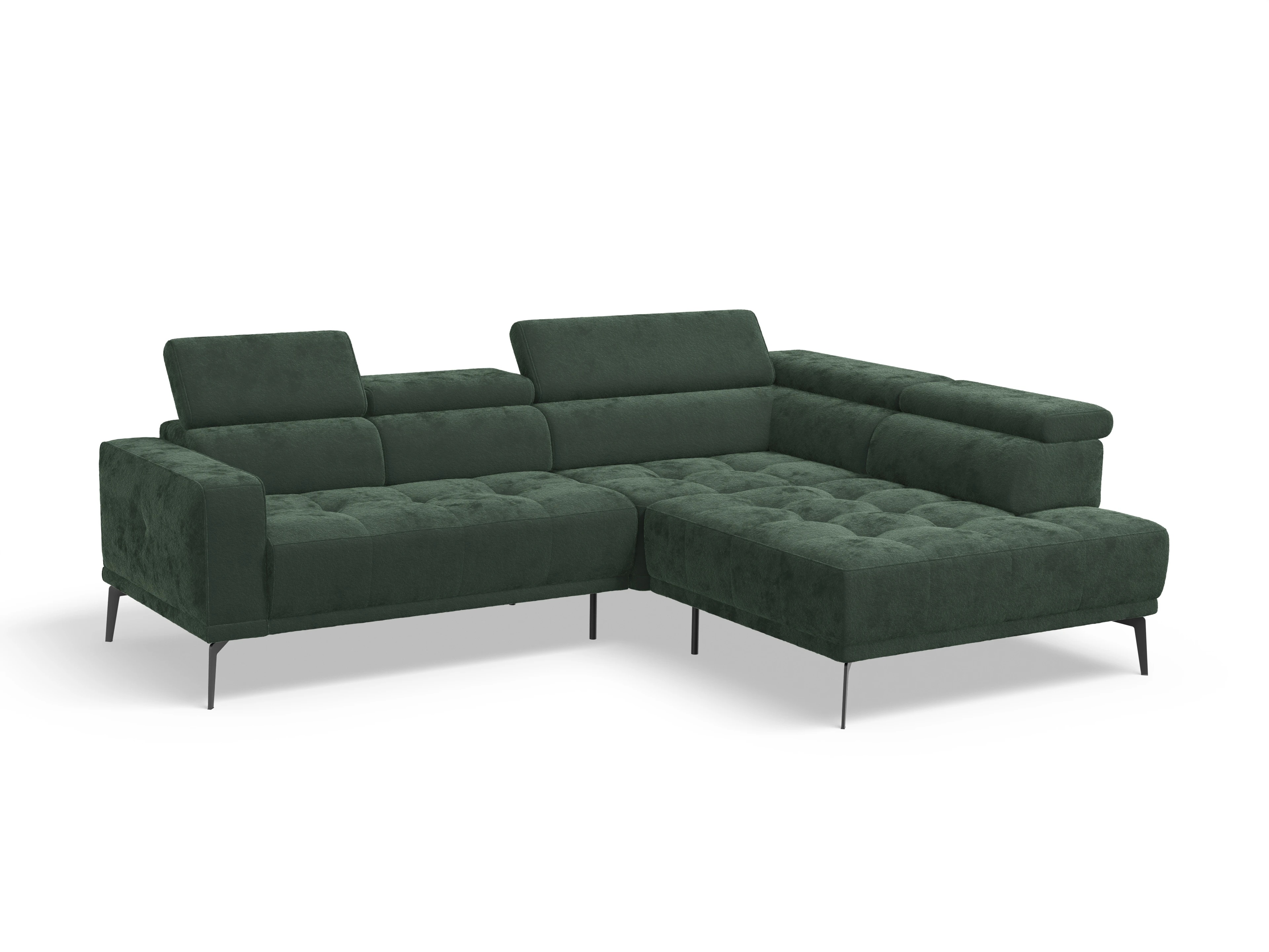 Marco Aho gr Small R Ansicht des Produktes Marco Ecksofa rechts Abschluss offen in Stoff Grün