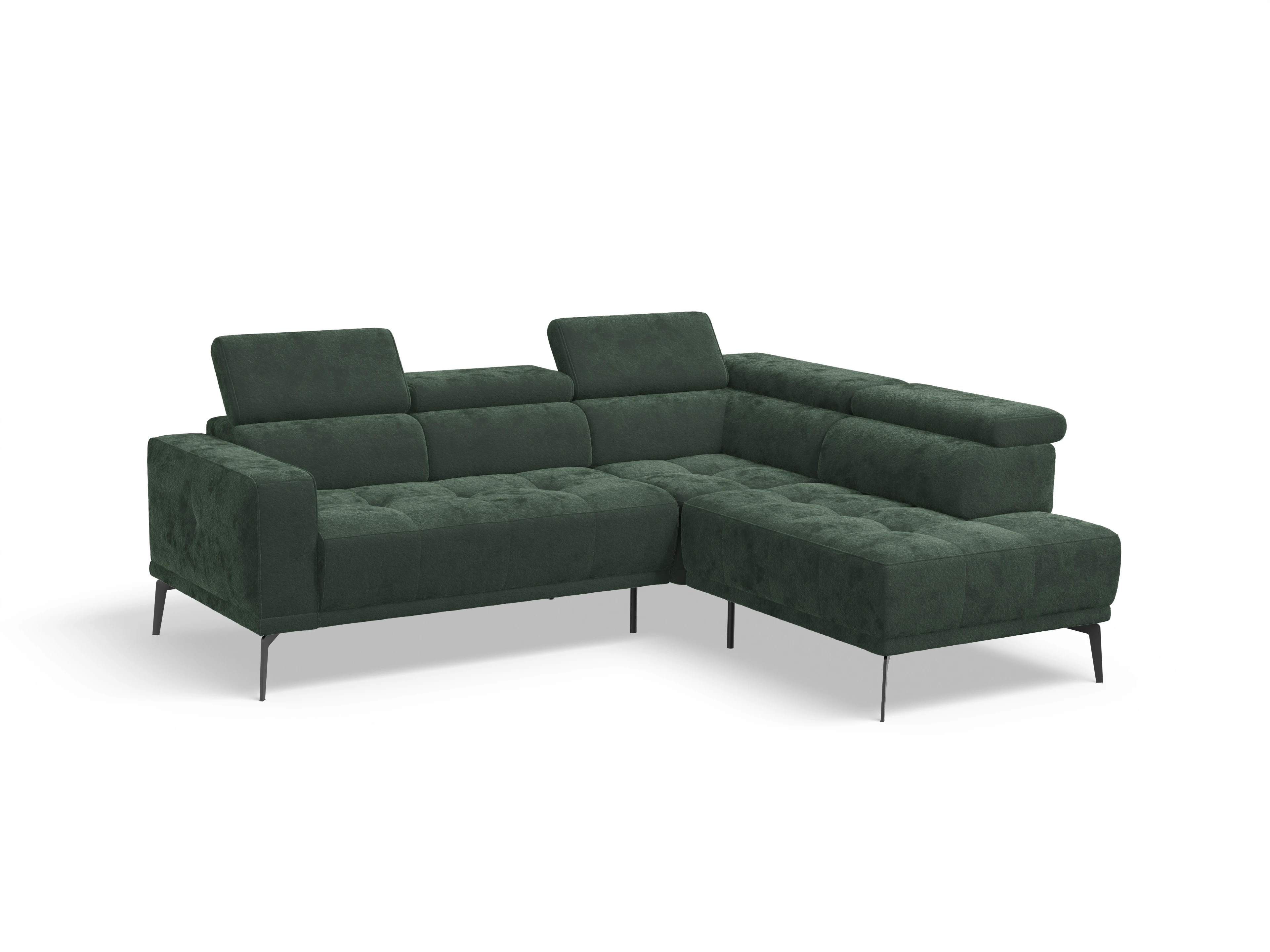 Marco Aho kl Small R Ansicht des Produktes Marco Ecksofa rechts Abschluss offen in Stoff Grün