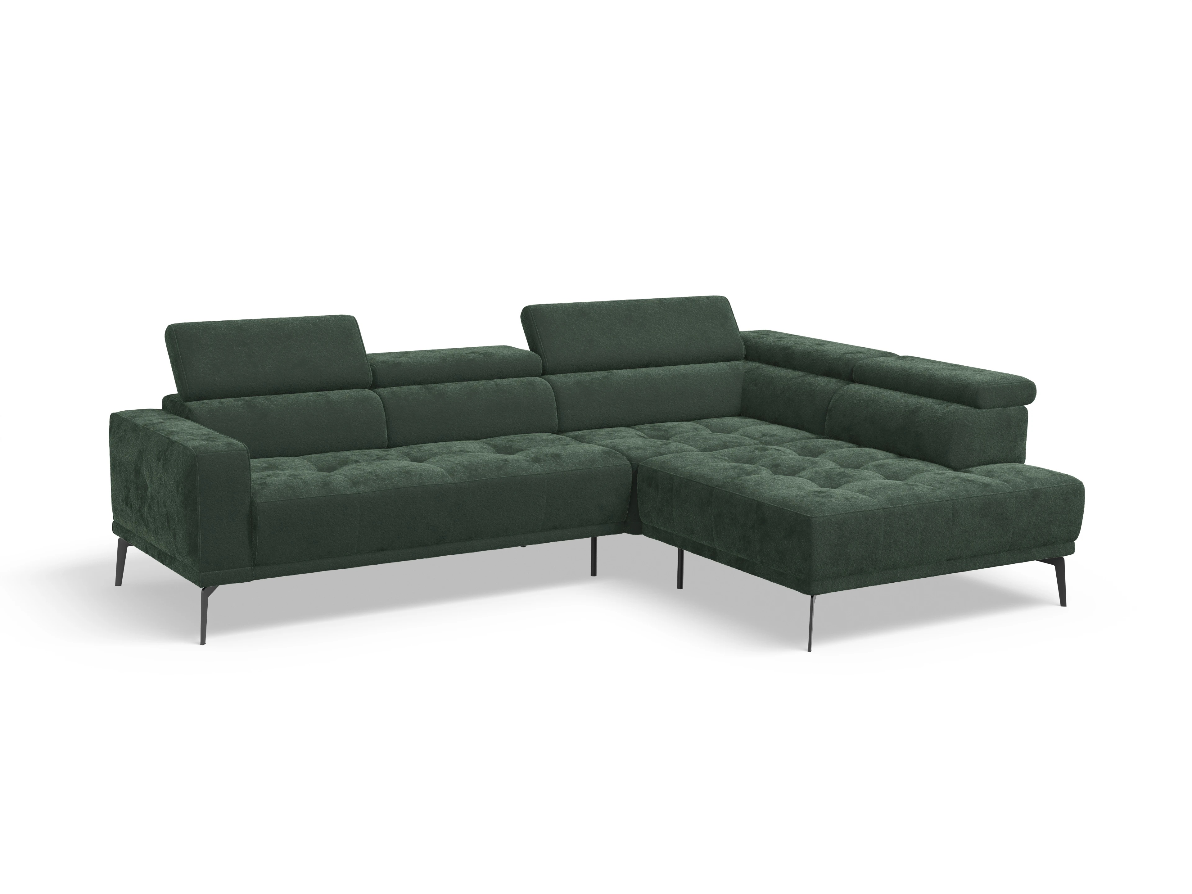 Ansicht des Produktes Marco Ecksofa rechts Abschluss offen in Stoff Grün